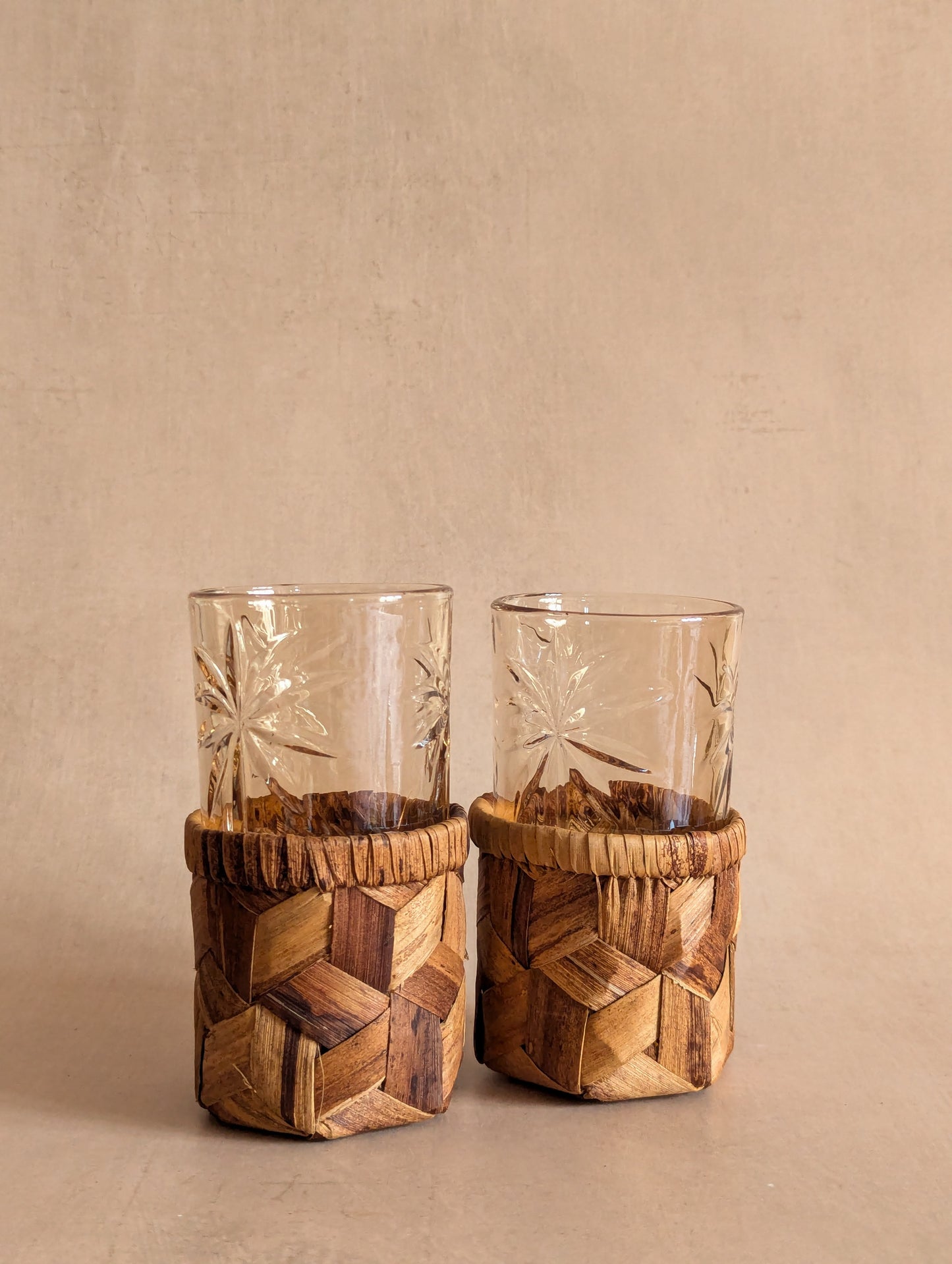 Grass Leaf Plaited Drink Sleeves - Set of Four