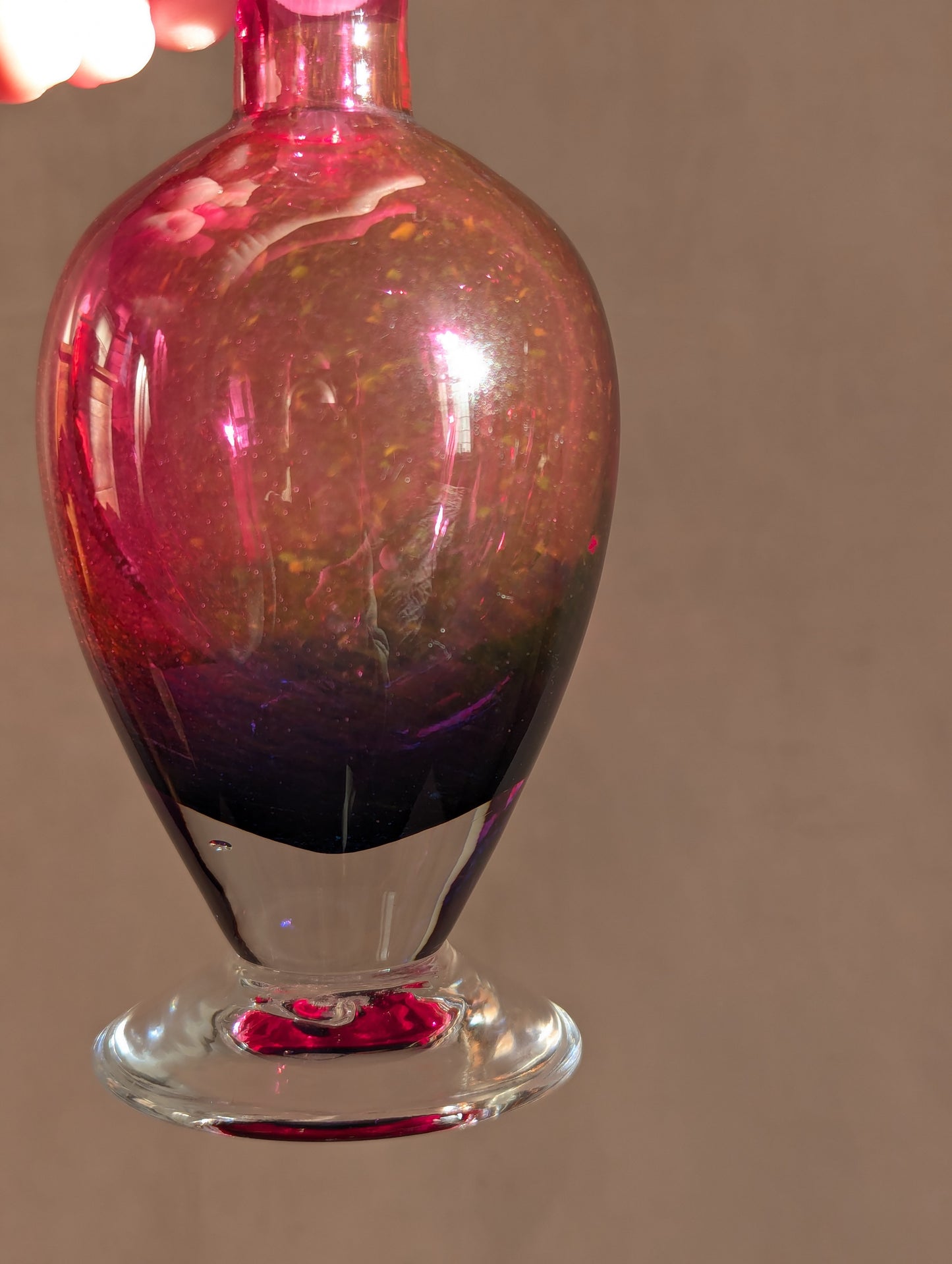 Magenta & Purple Glass Teardrop Perfume Bottles - Set of Two