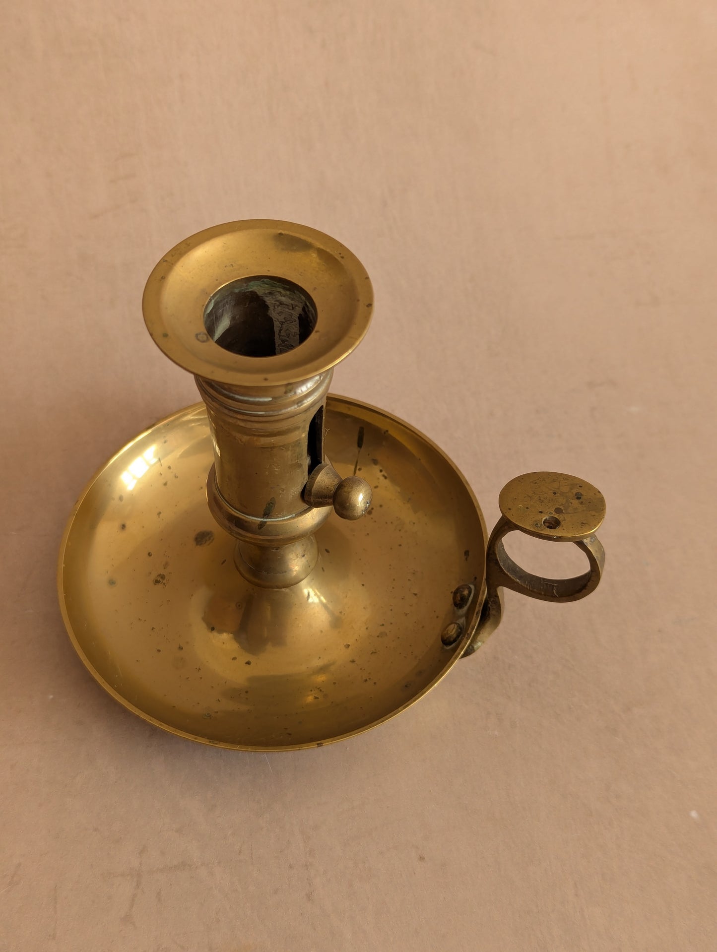 Solid Brass Push Up Ejector Chamberstick Candle Holder