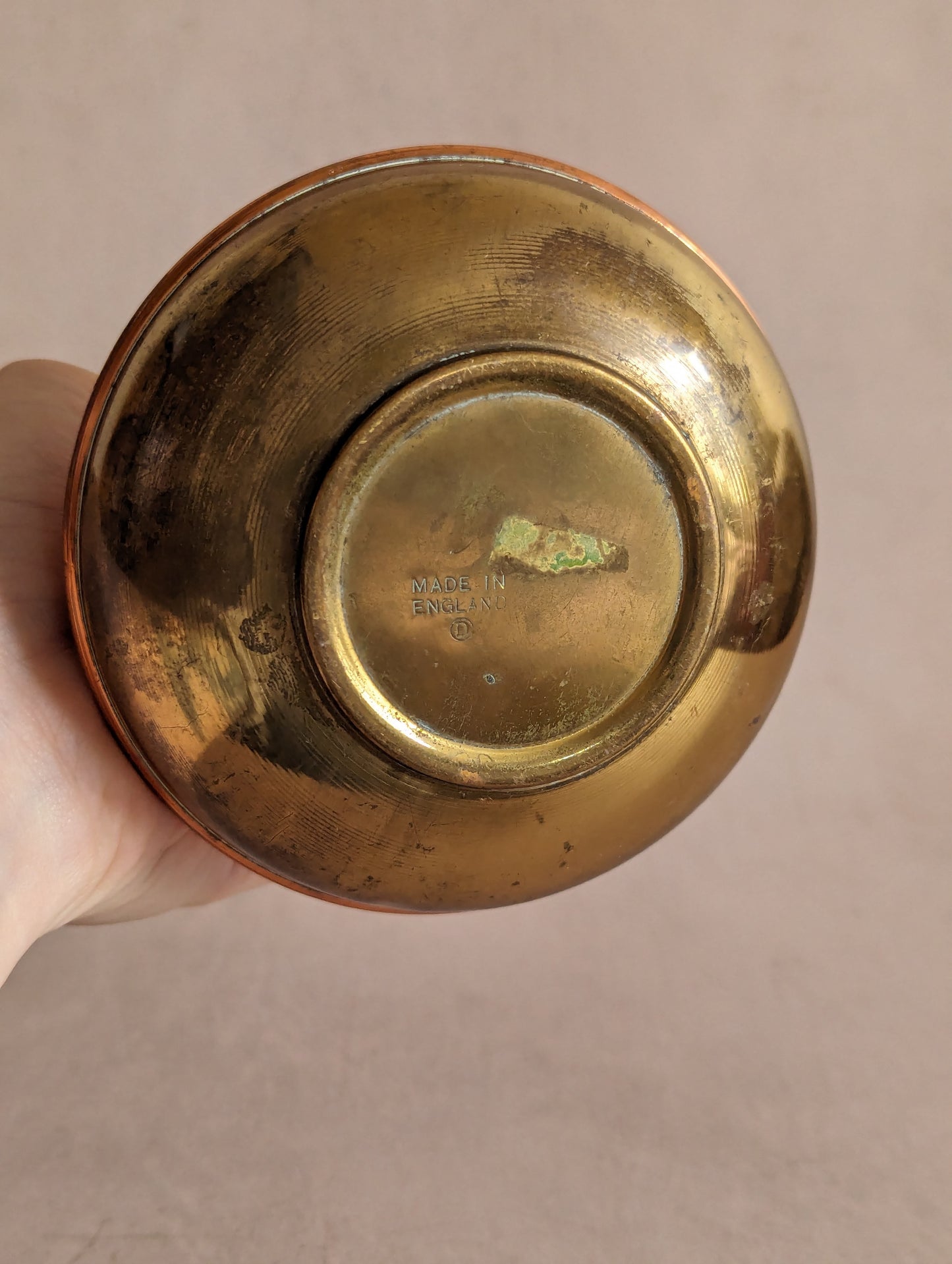Copper & Brass Belly Vase, Vintage c. Mid-Century