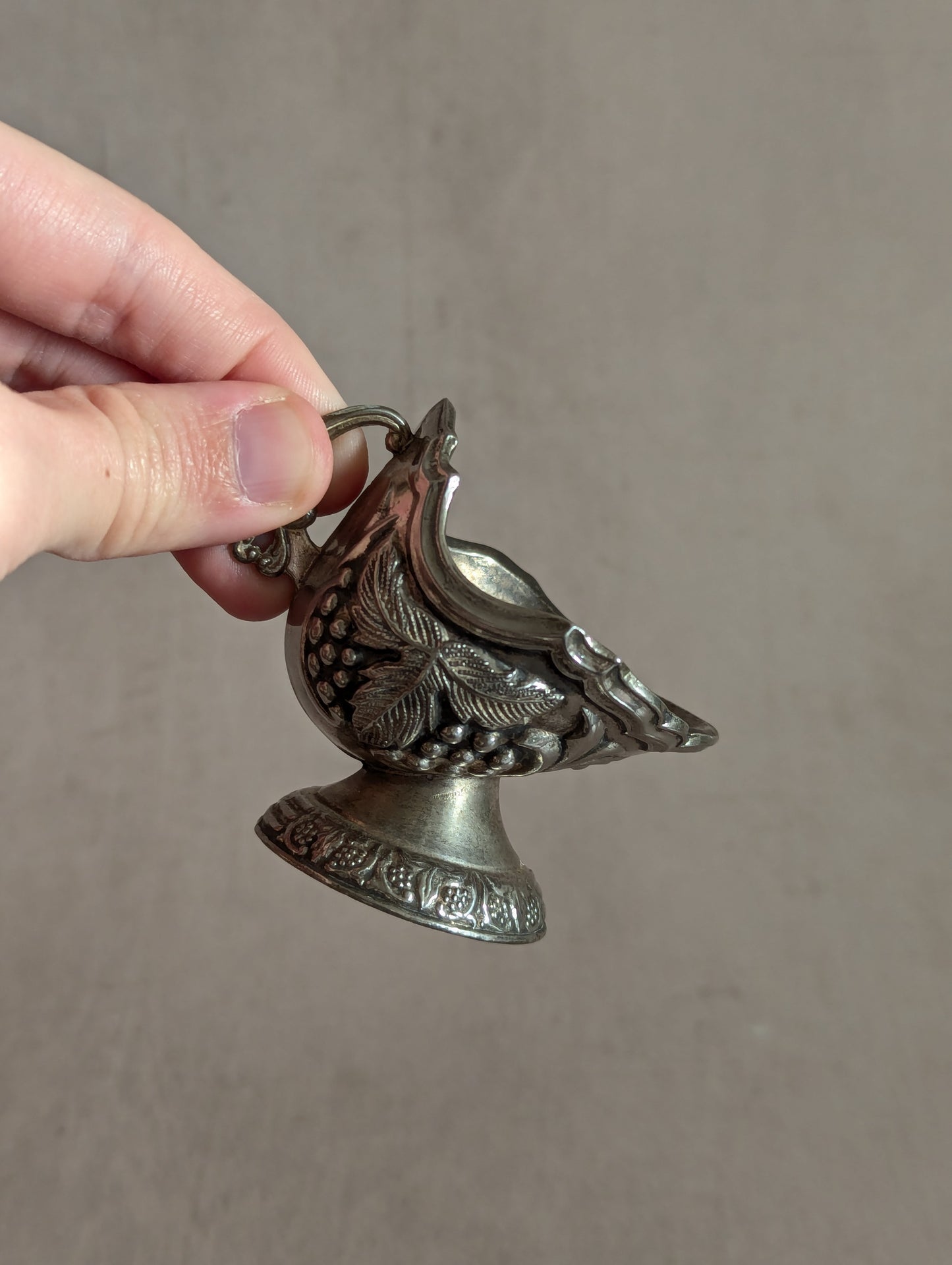 English Silver Plated Salt Cellar Scuttle