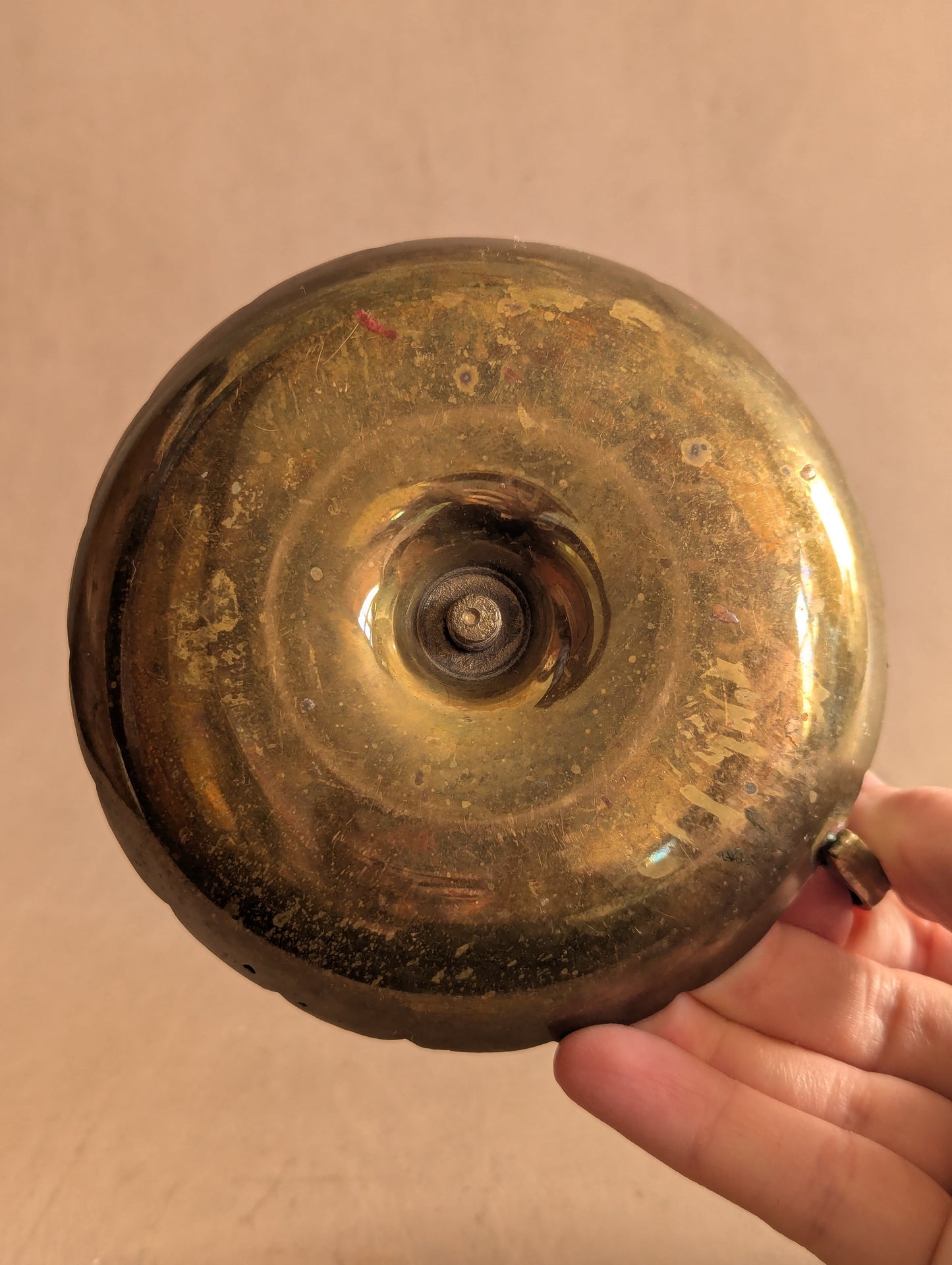 Brass Double Cupped Scallop Chamberstick Candle Holder