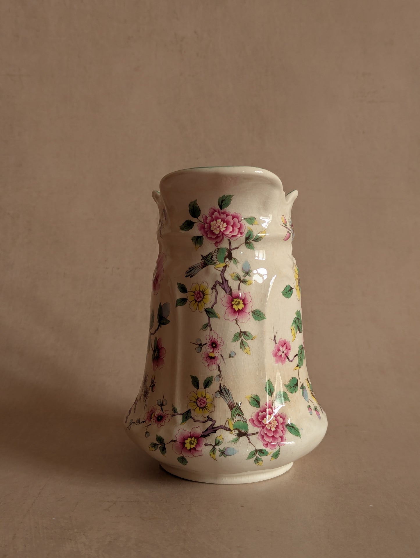 Chinese Rose Ceramic Pitcher, James Kent Old Foley