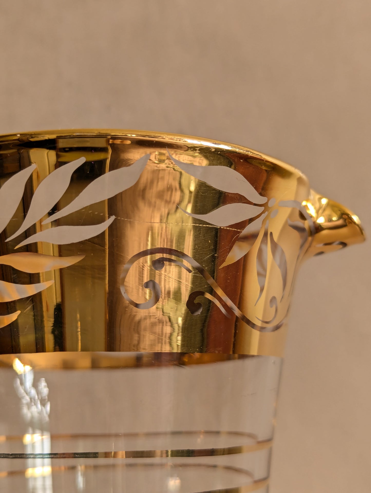 Golden Gilt Mid-Century Jug & Glasses, Set of 5