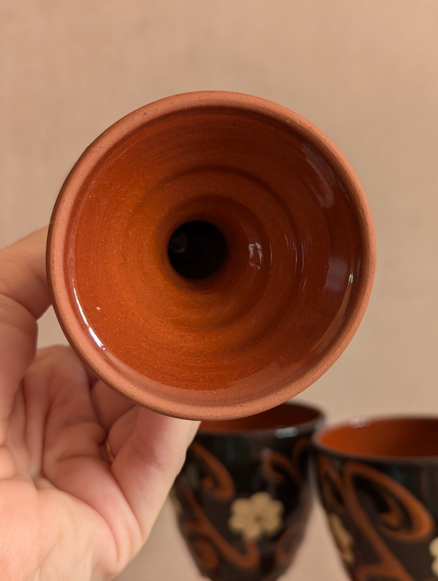 Ewelme Boho Daisy Slipware Goblets - Set of Four