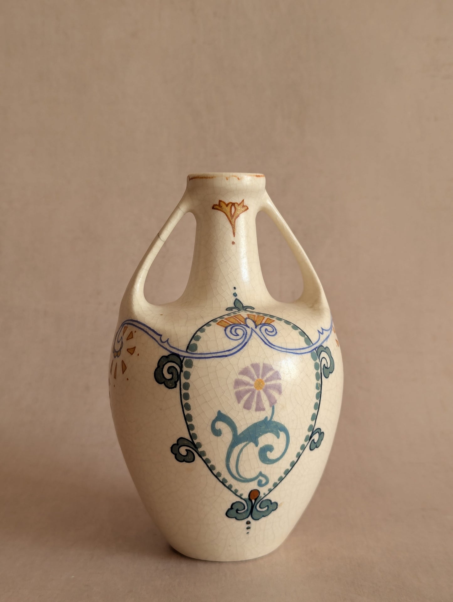 Dutch Art Nouveau Small Amphora Vase, Arnhem, Antique