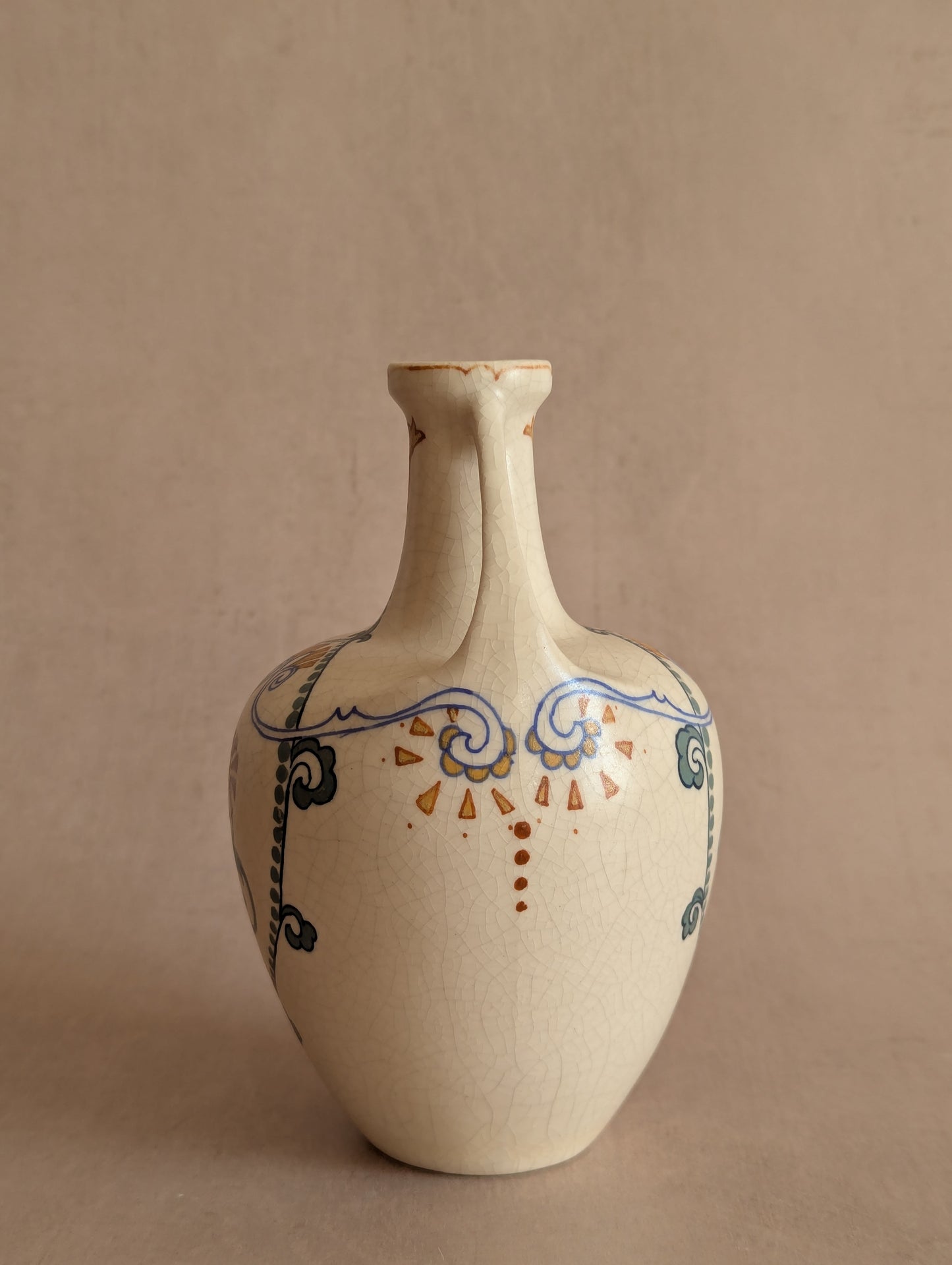 Dutch Art Nouveau Small Amphora Vase, Arnhem, Antique