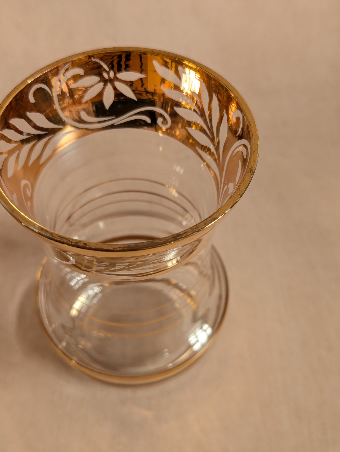 Golden Gilt Mid-Century Jug & Glasses, Set of 5