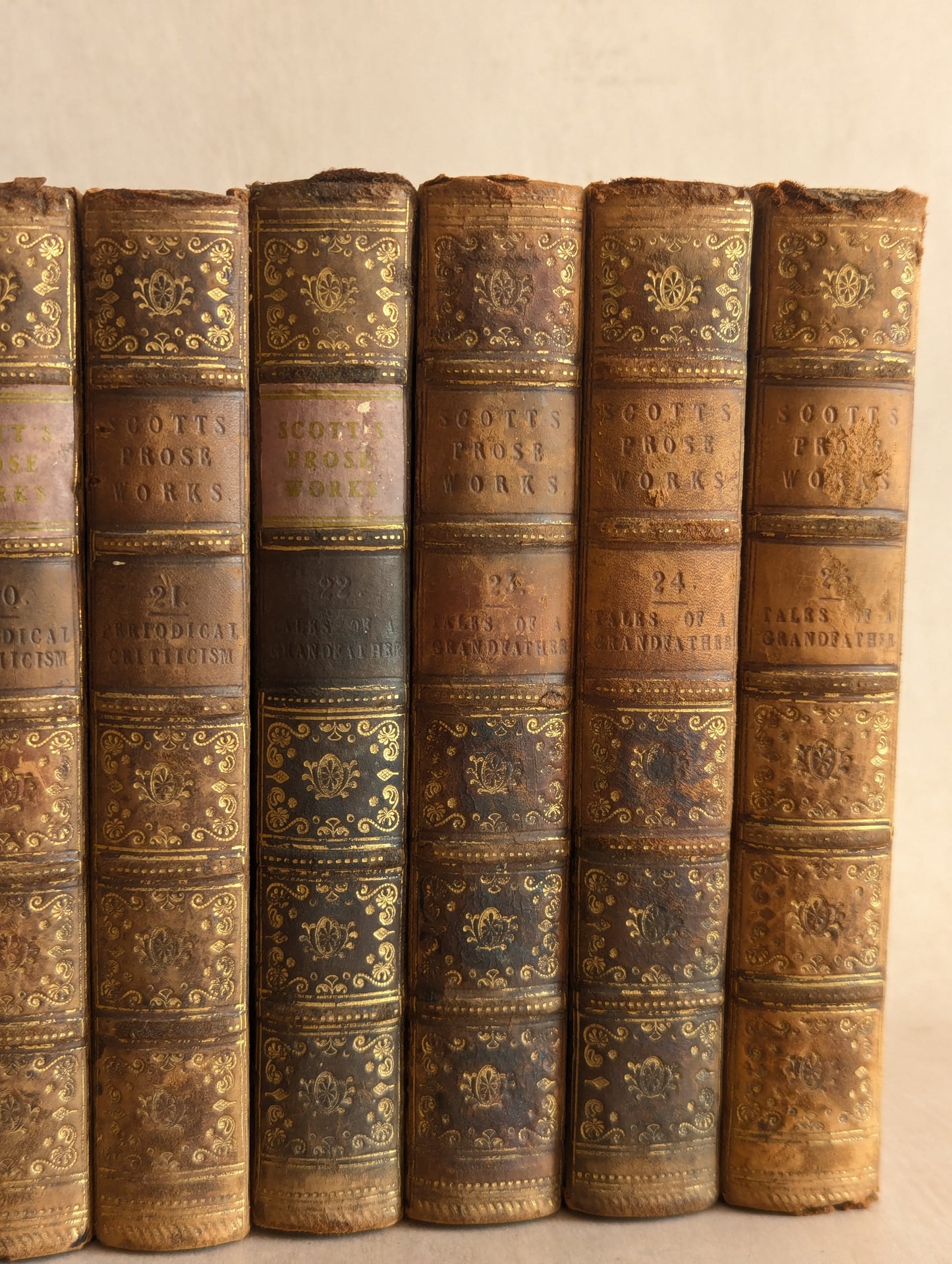 Sir Walter Scott, Miscellaneous Prose Works Collection, 1849, Set of 10