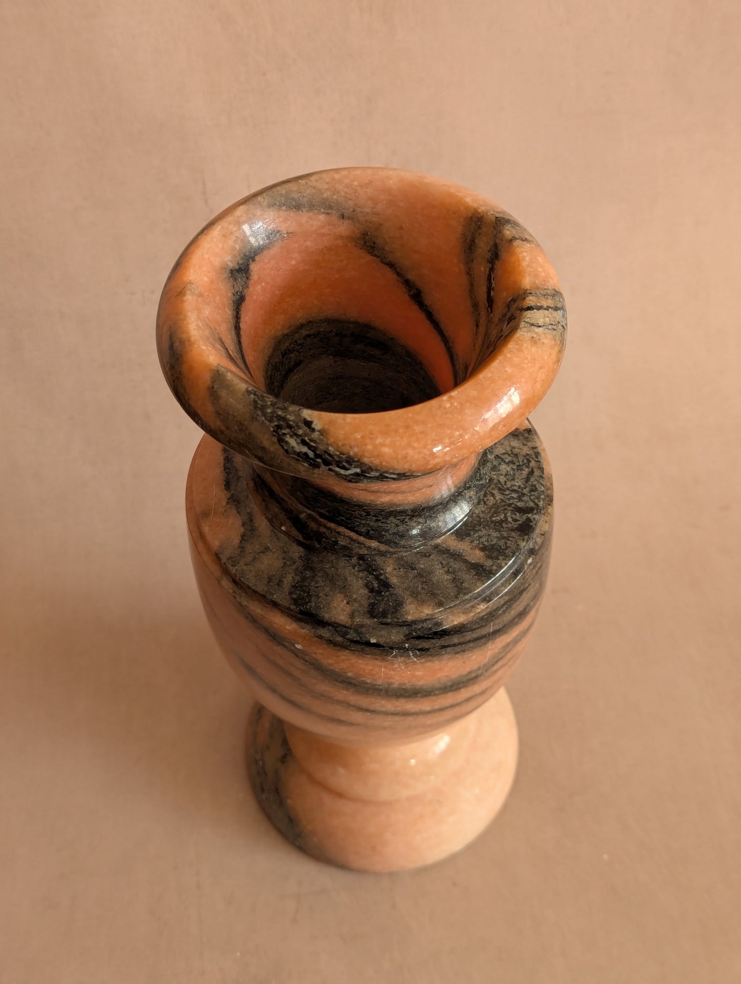 Pink & Black Rosa Borba Marble Stone Urn Vase