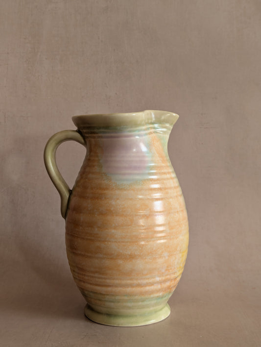 Pastel Orange & Green Pinched Spout Beswick Jug