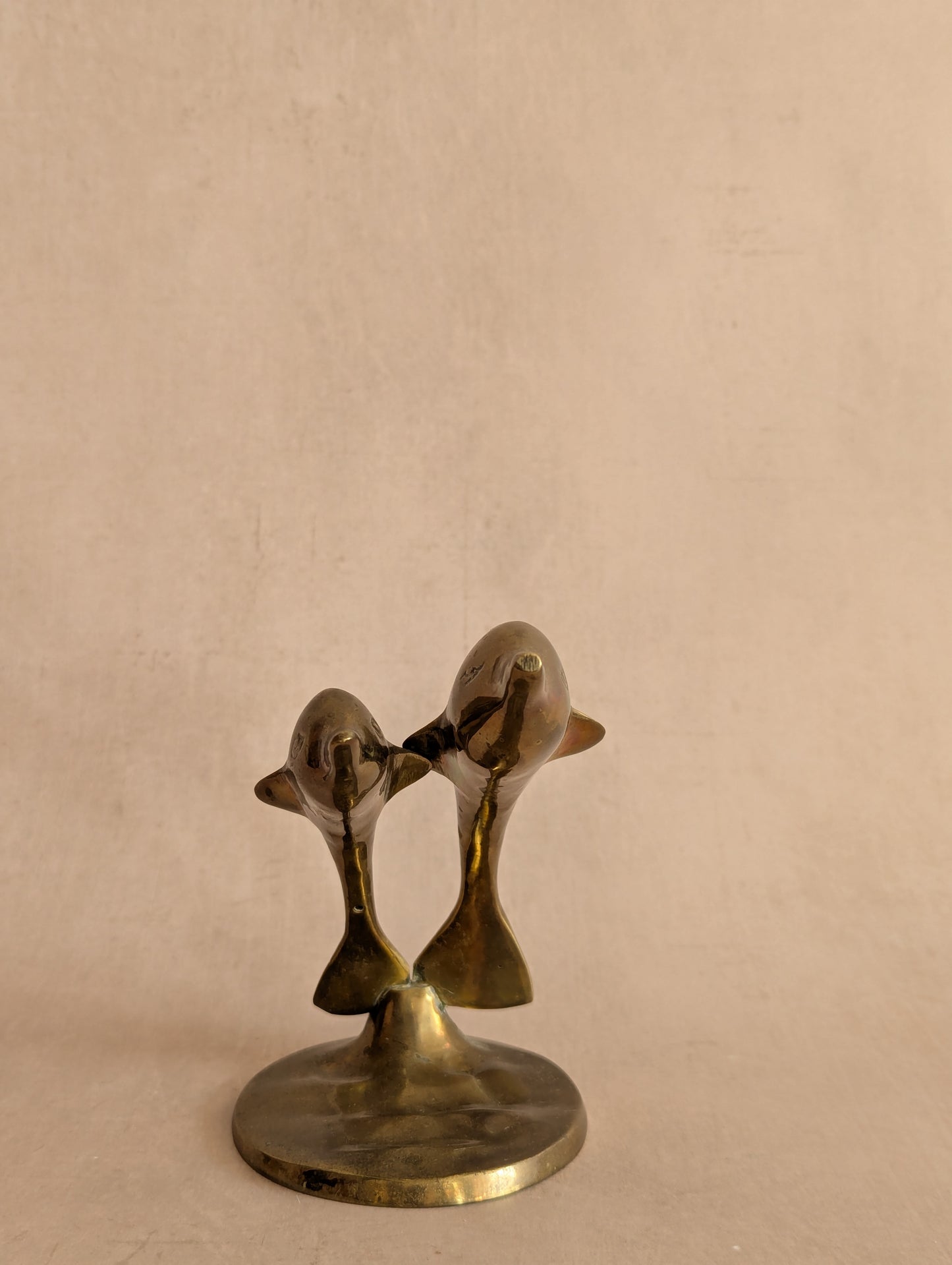 Solid Brass Double Jumping Dolphins Figurine