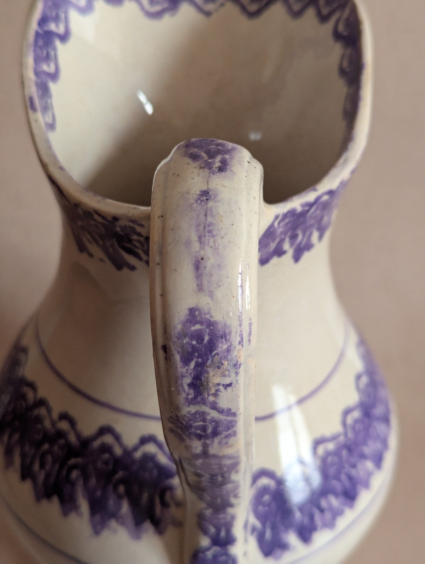 Rare Antique 19th Century Large Spongeware Jug