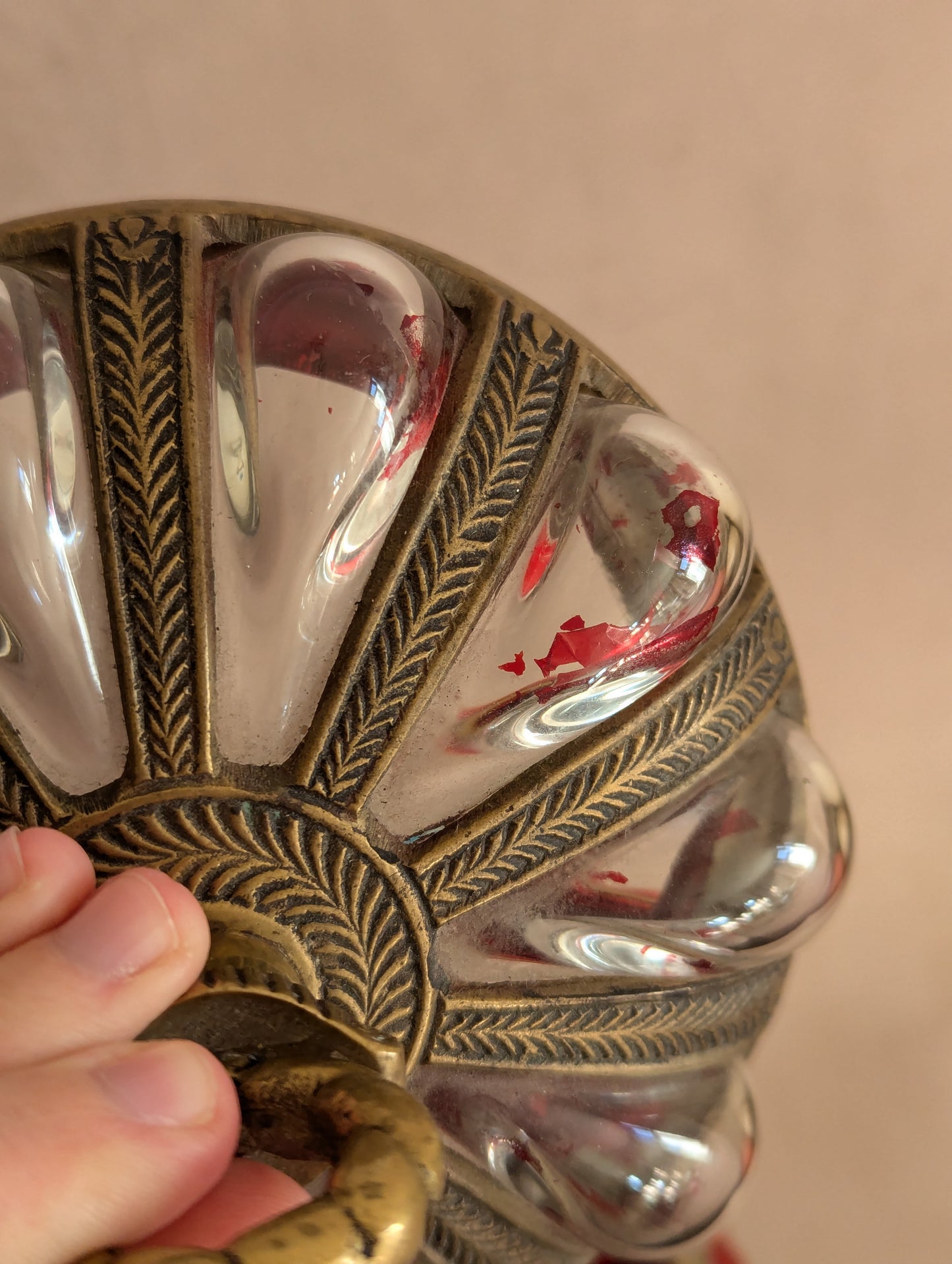 Ruby & Brass Caged Bubble Glass Globe Jar