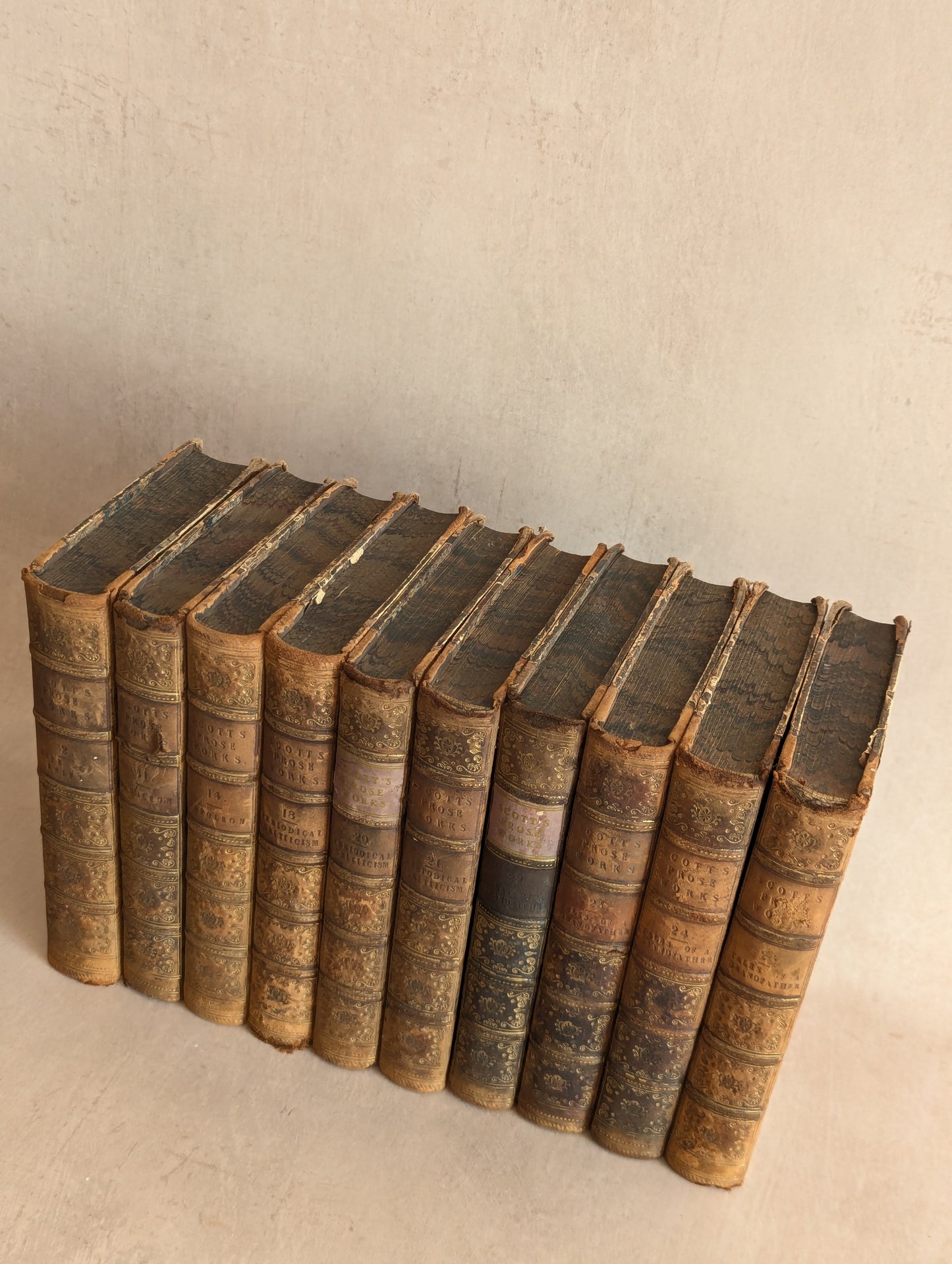 Sir Walter Scott, Miscellaneous Prose Works Collection, 1849, Set of 10
