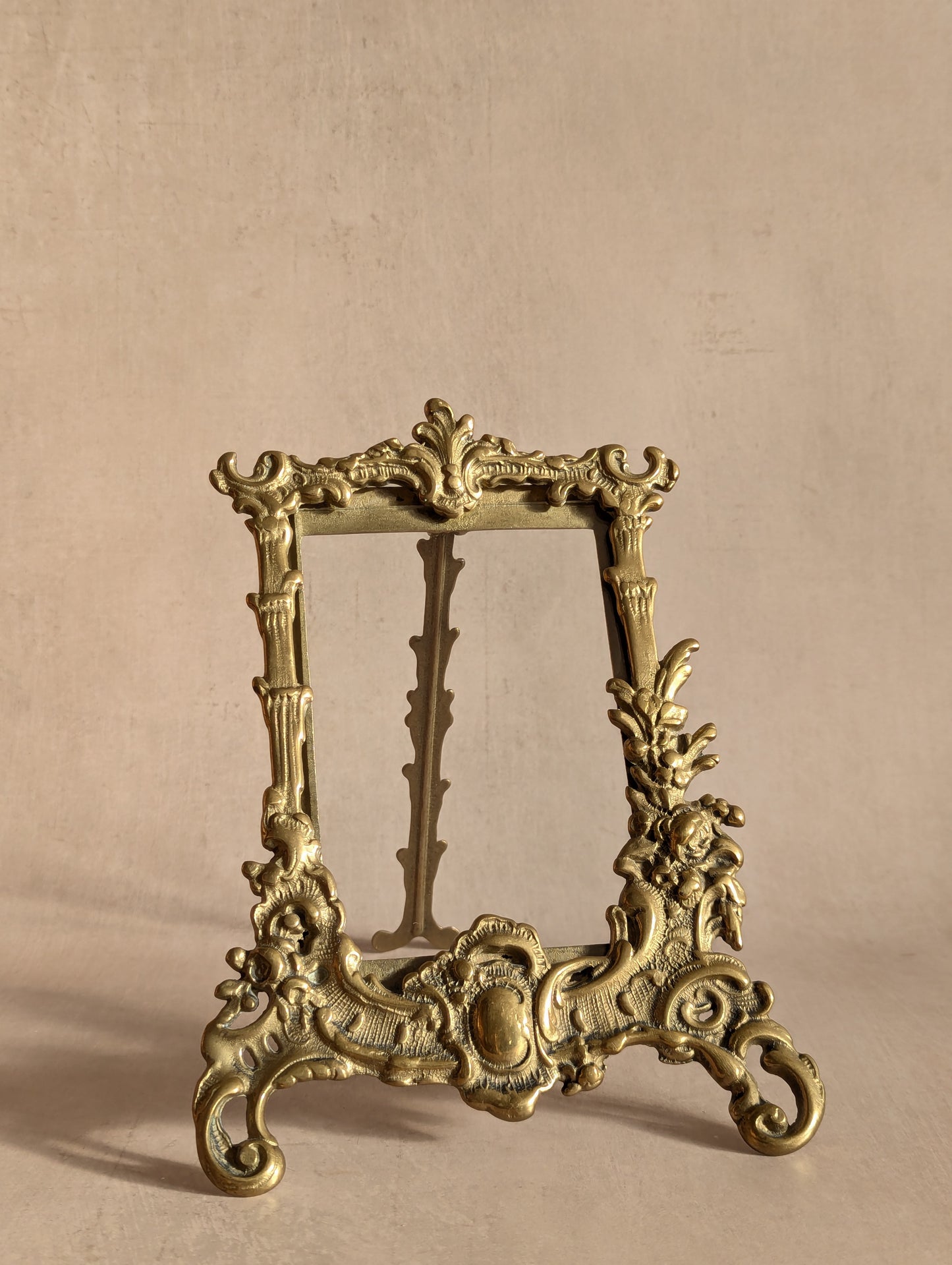 Ornate Baroque Brass Standing Photo Frame