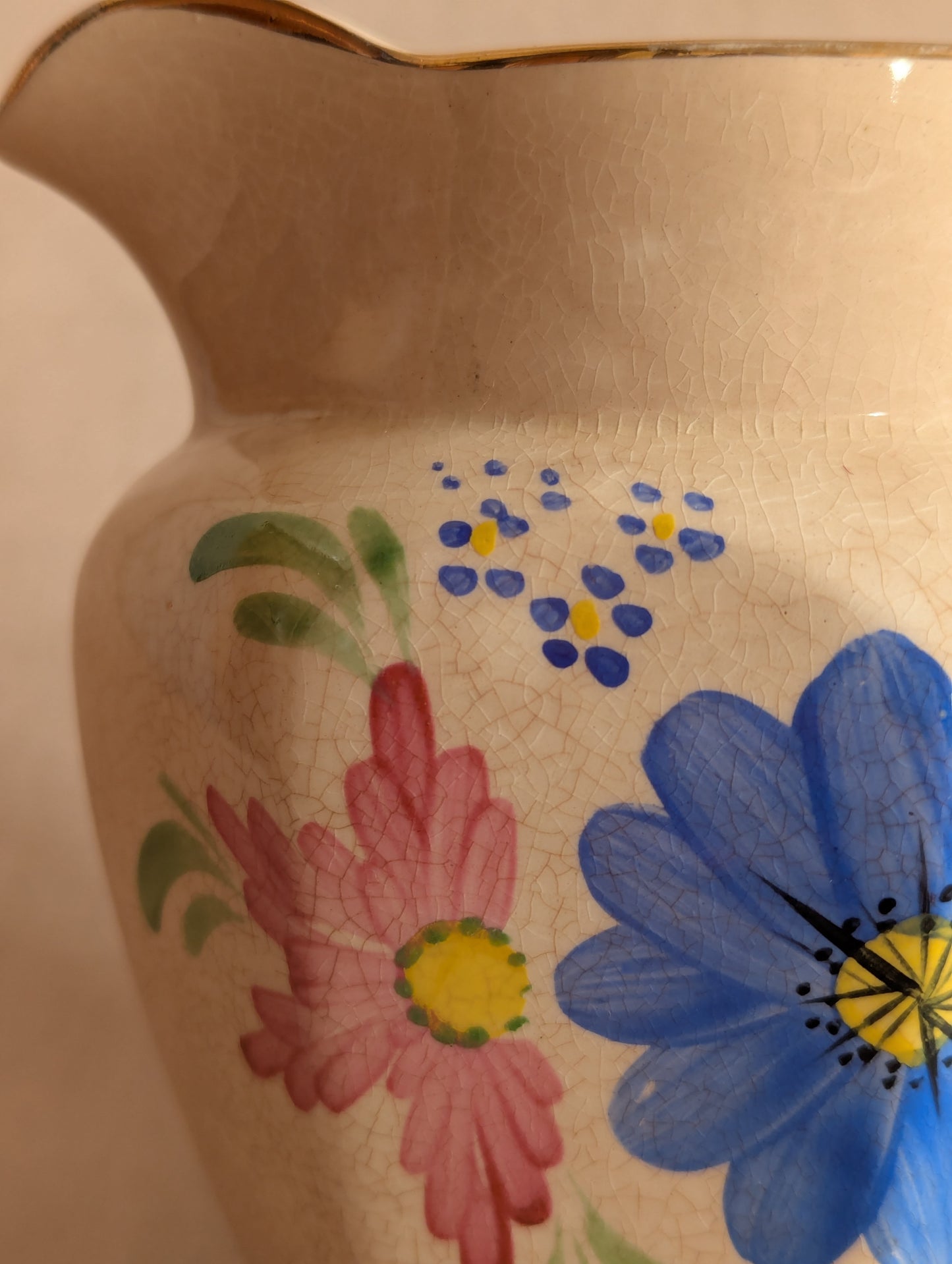 Floral Hand-Painted Octagonal Jug, Price Bros.