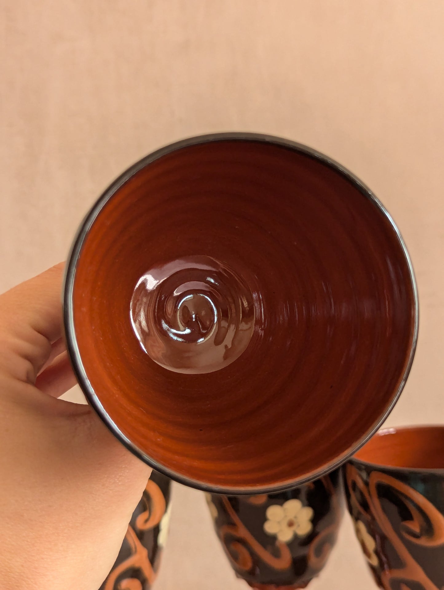 Ewelme Boho Daisy Slipware Goblets - Set of Four