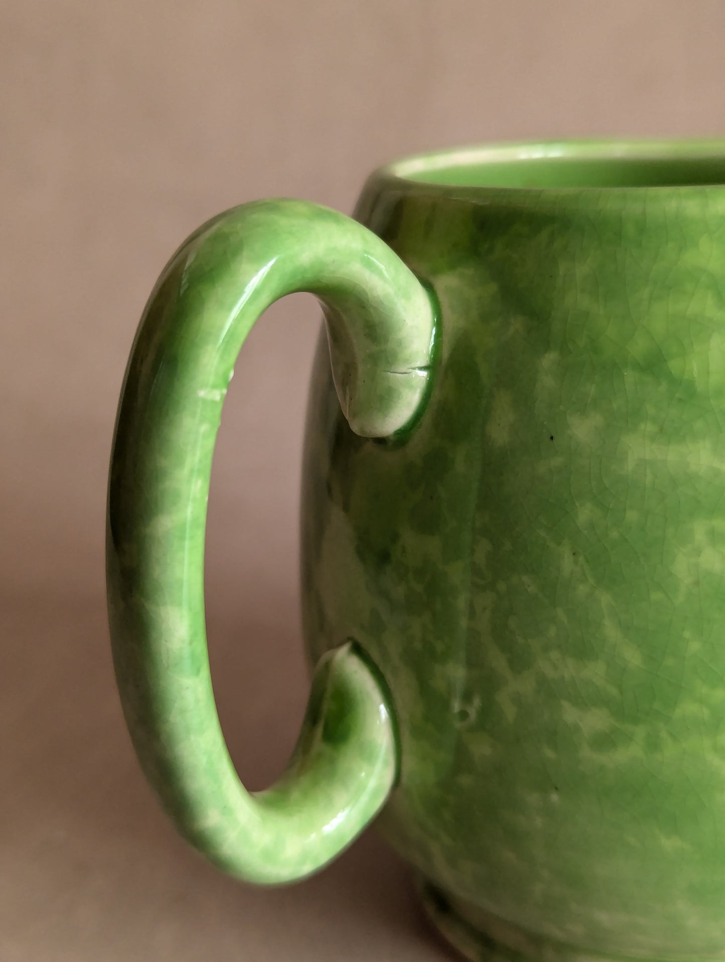 Sadler Lime Green Spongeware Ceramic Creamer
