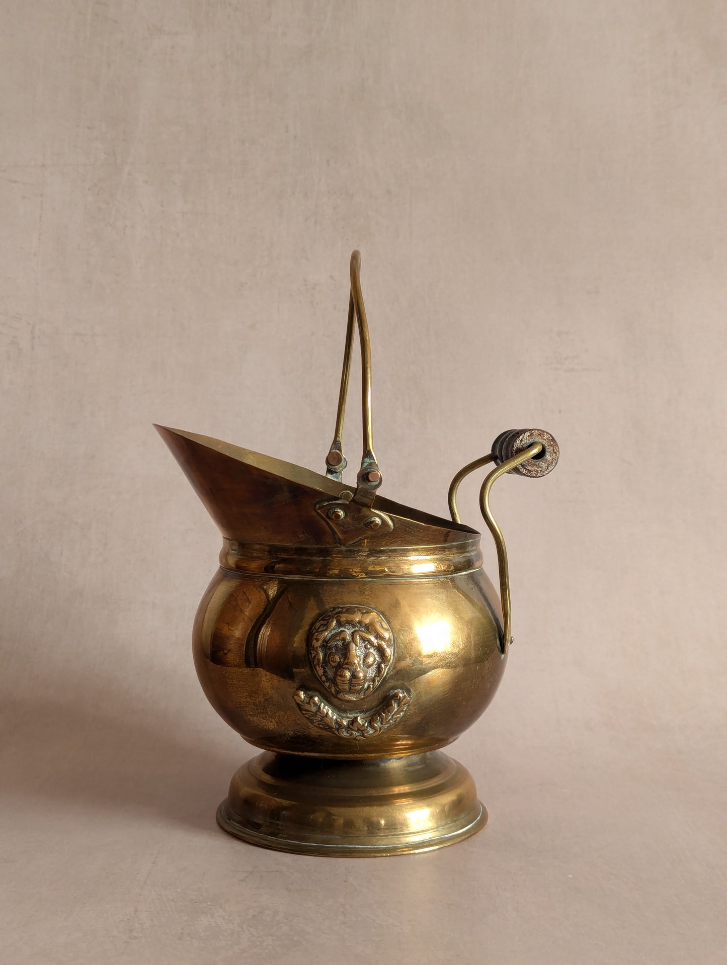 Lion Brass Coal Scuttle Planter Pot