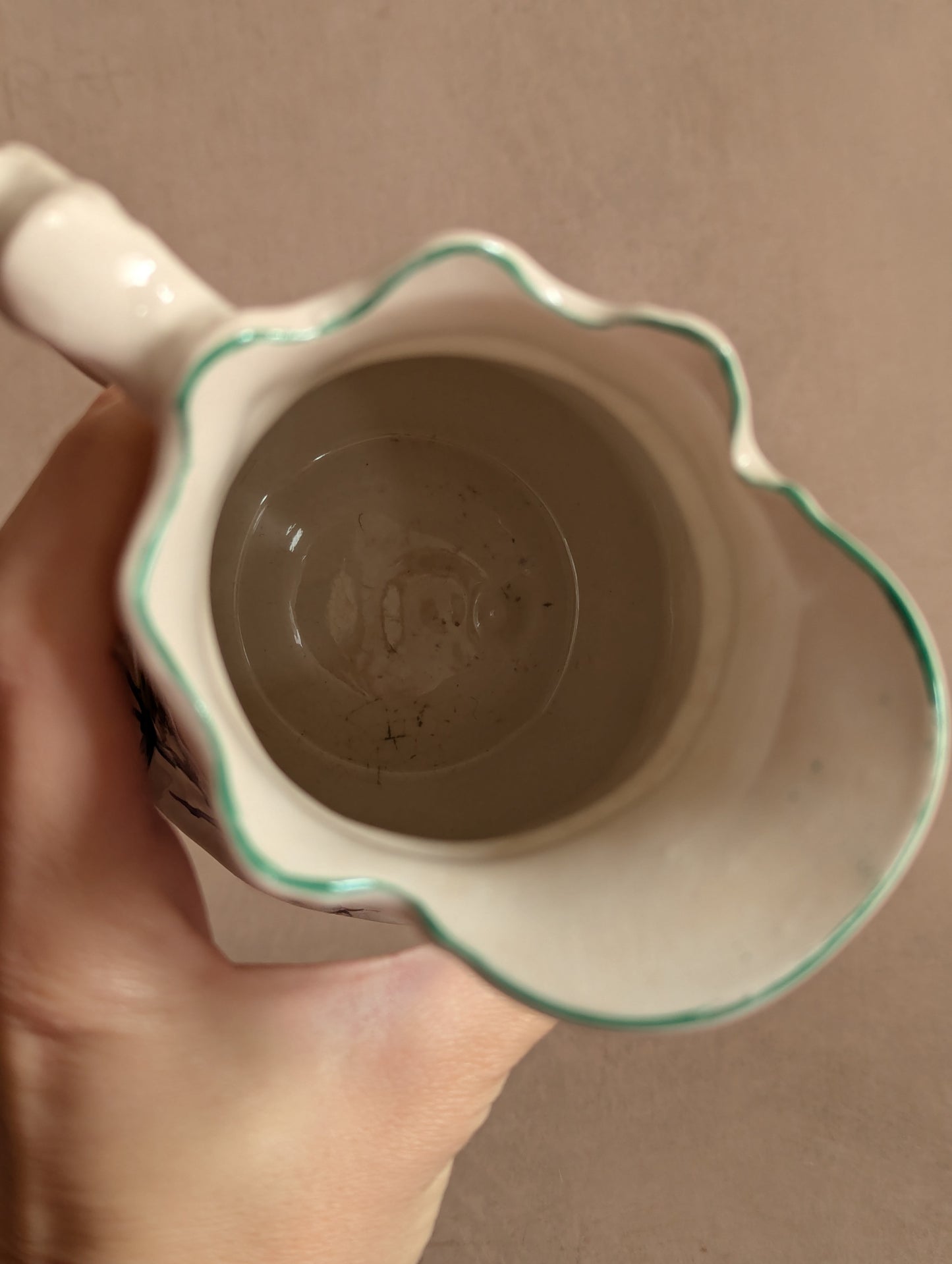 Chinese Rose Ceramic Pitcher, James Kent Old Foley