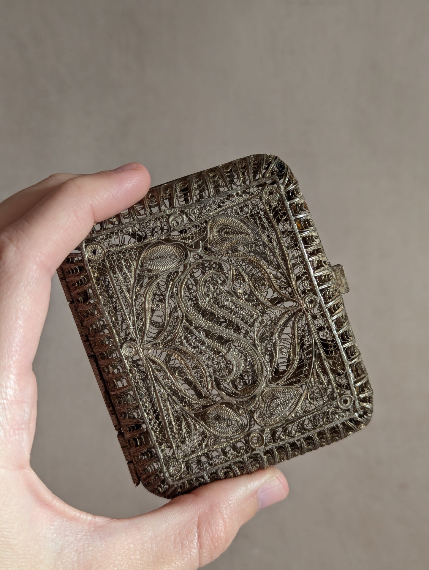 Sterling Silver Filigree Handmade Cigarette Case