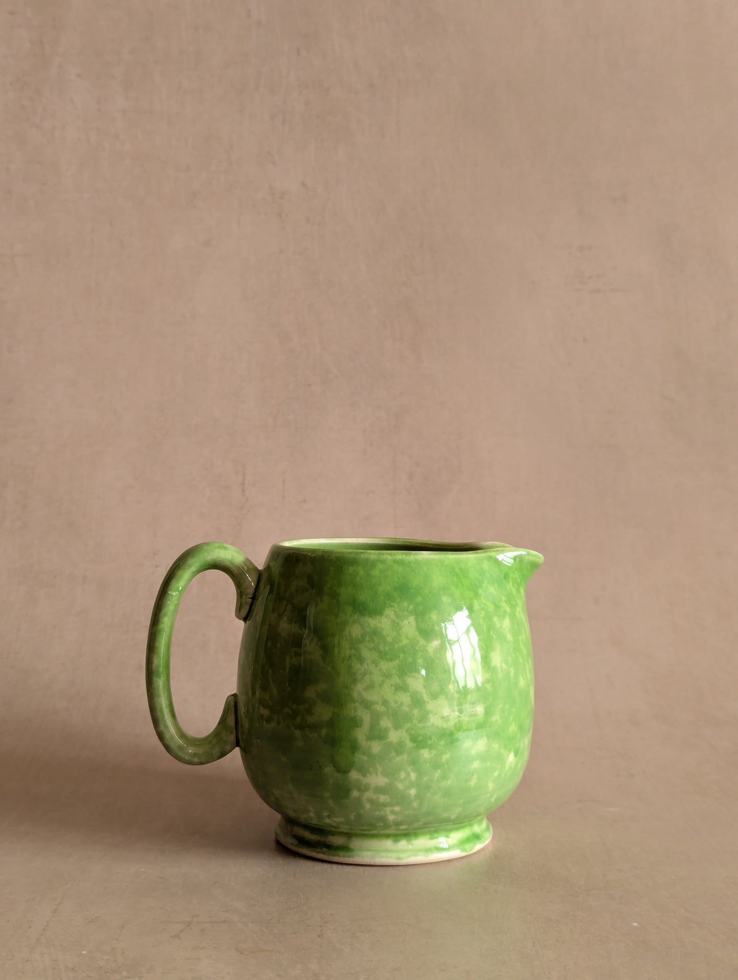 Sadler Lime Green Spongeware Ceramic Creamer