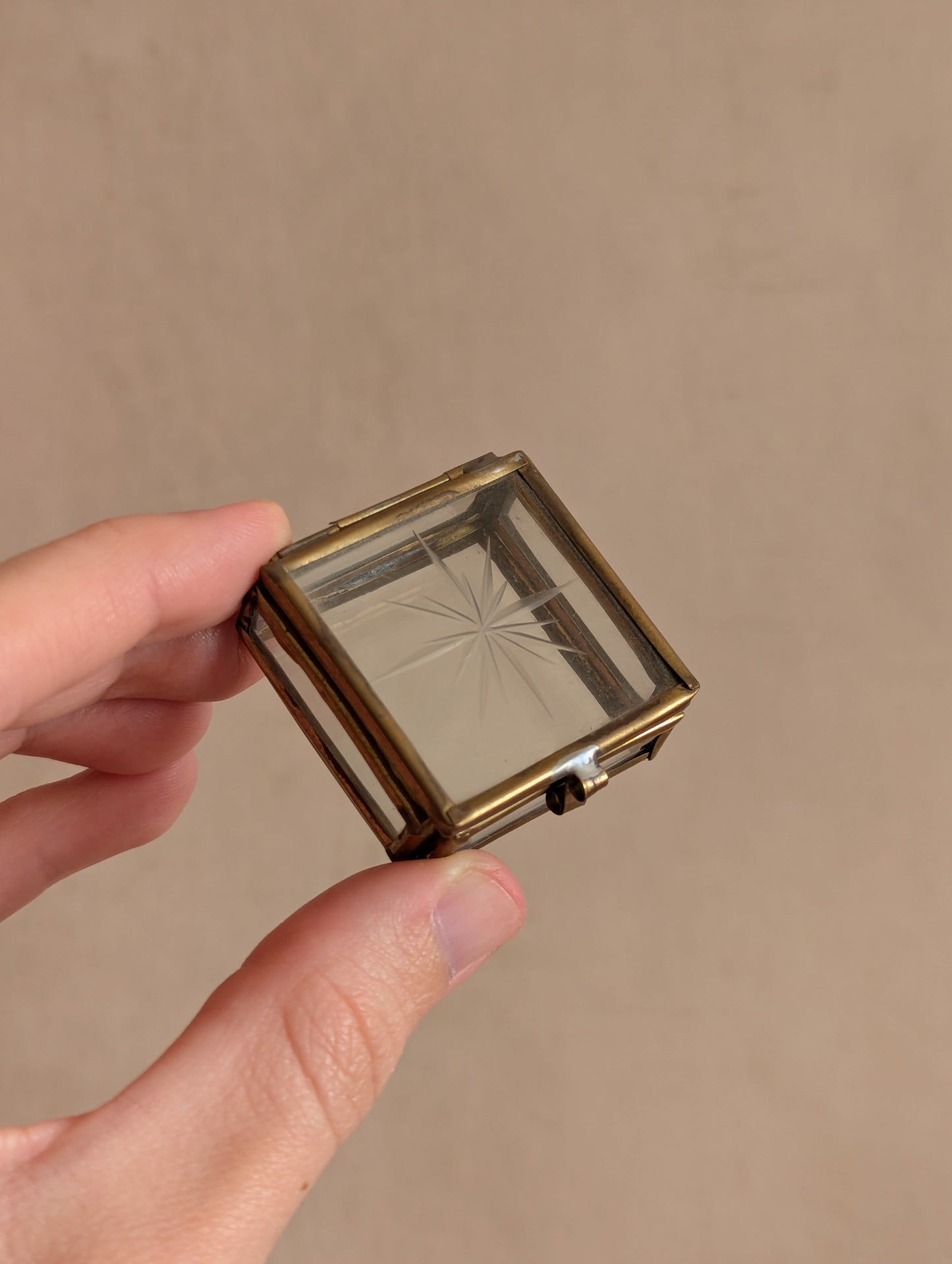 Glass & Brass Nesting Trinket Boxes, Set of Four