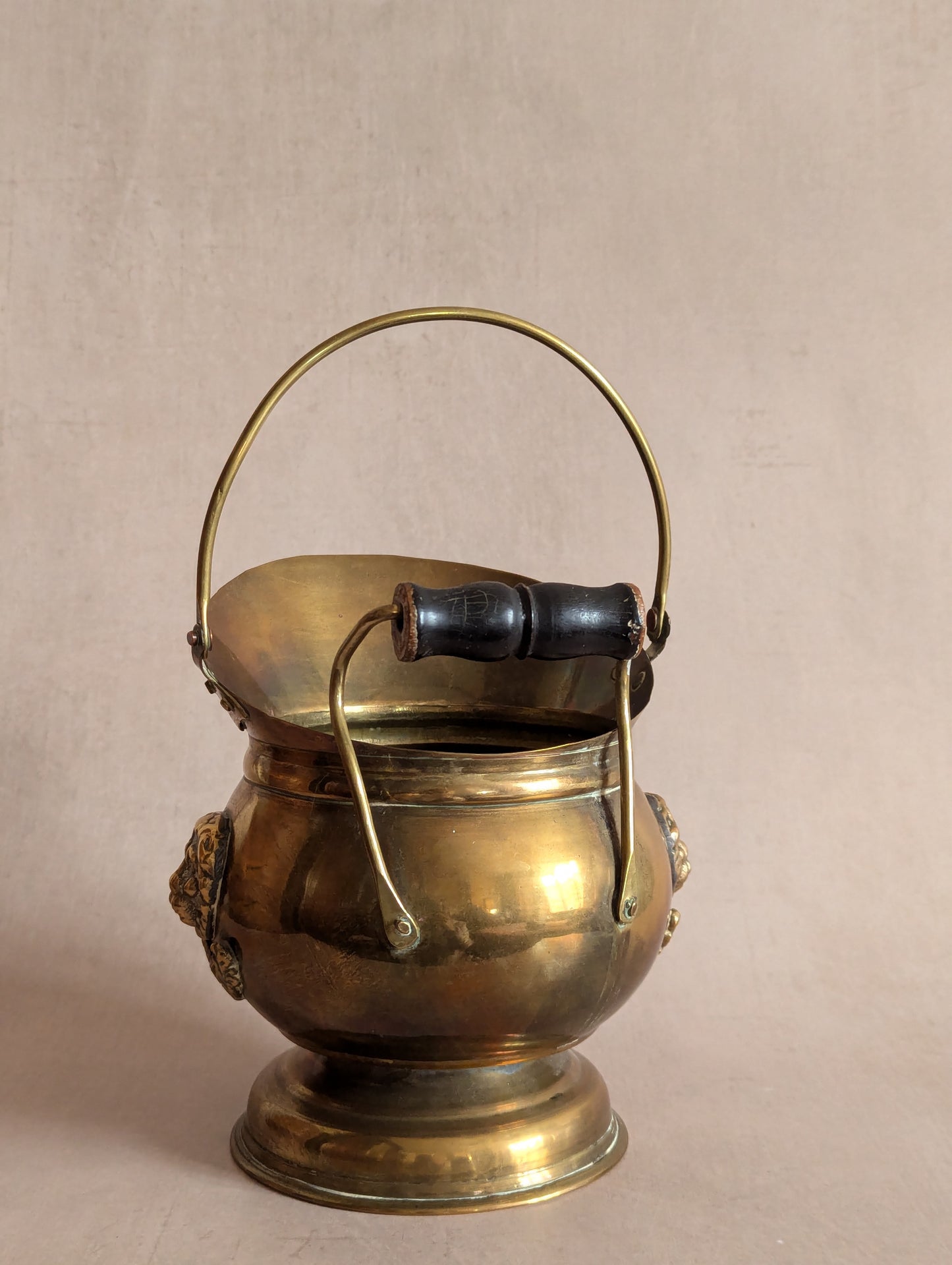 Lion Brass Coal Scuttle Planter Pot
