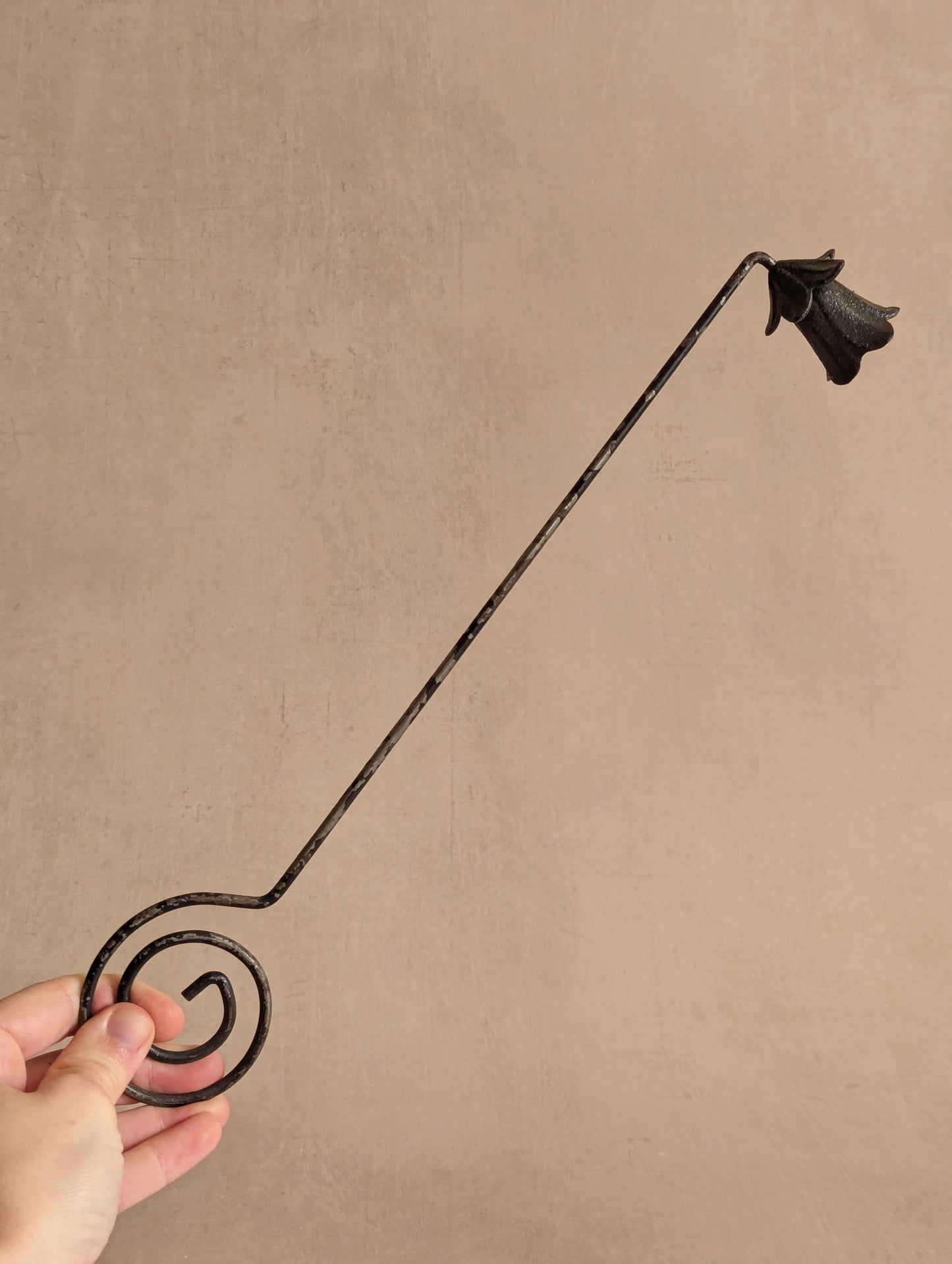 Iron Swirl Whimsical Flower Candle Snuffer
