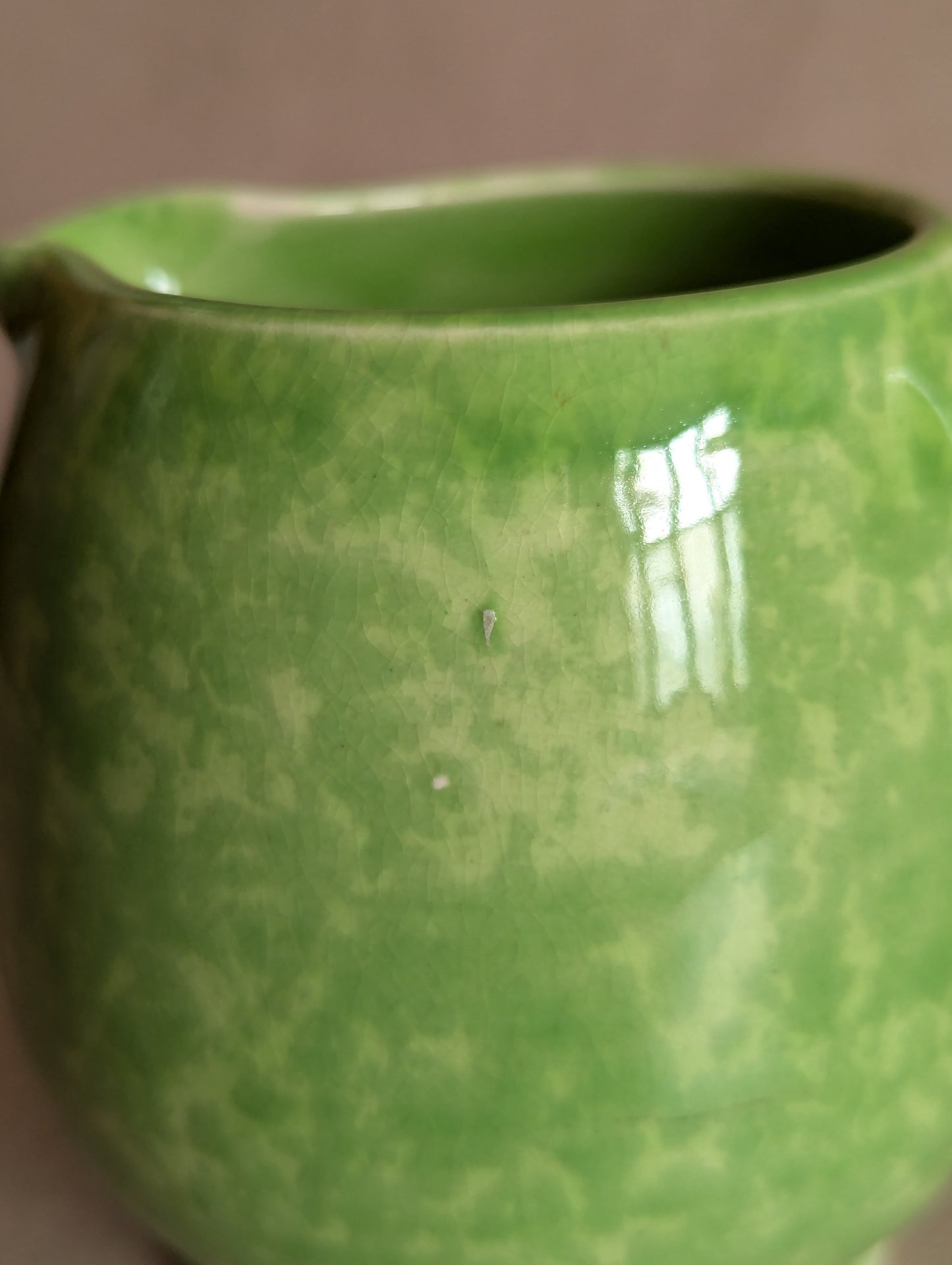 Sadler Lime Green Spongeware Ceramic Creamer
