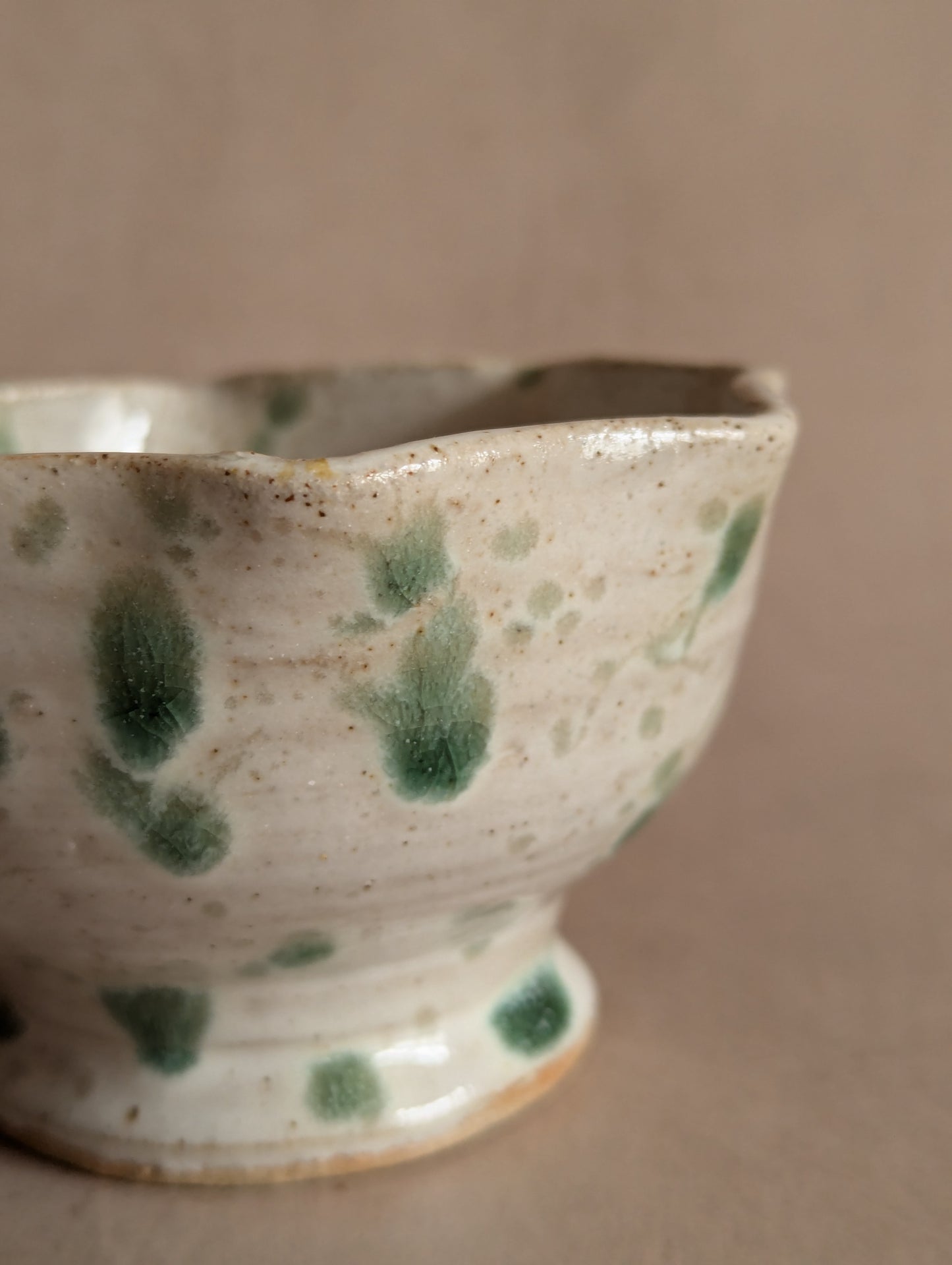 Splatter Paint Scalloped Studio Pottery Bowl