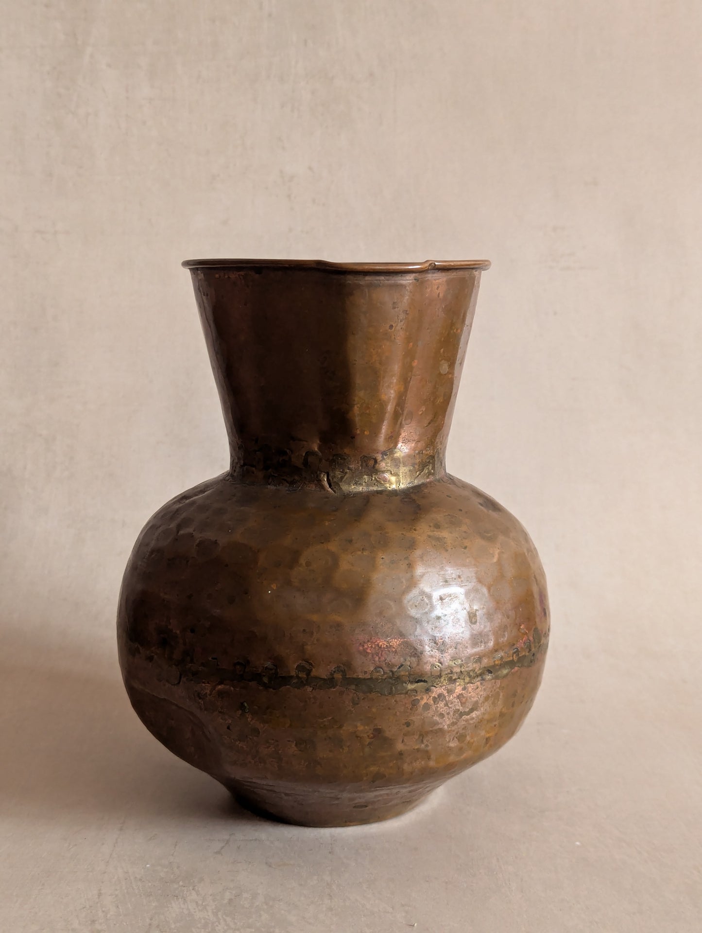 Antique Primitive 19th Century Handled Copper Jug