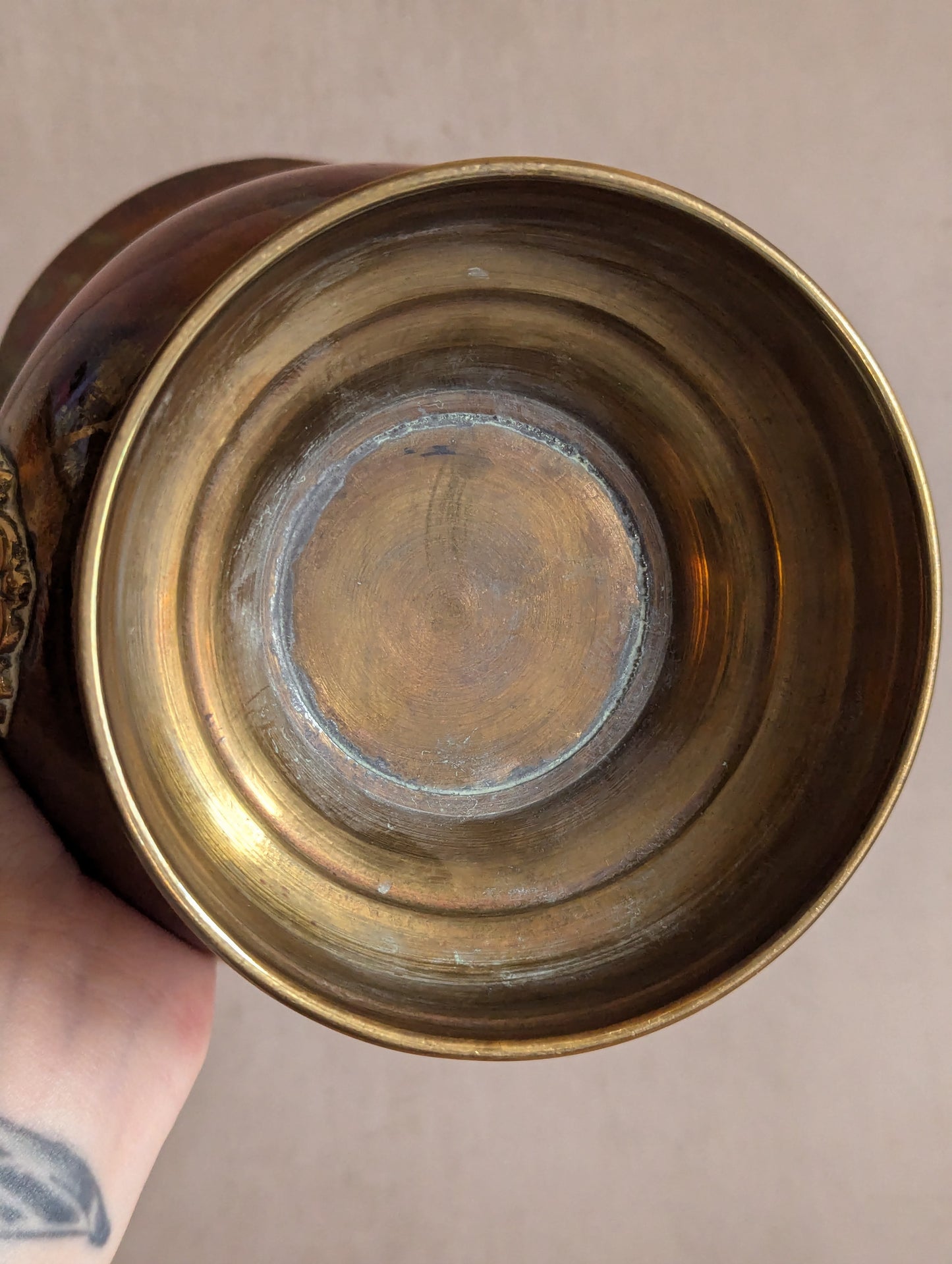 Lion Brass Coal Scuttle Planter Pot