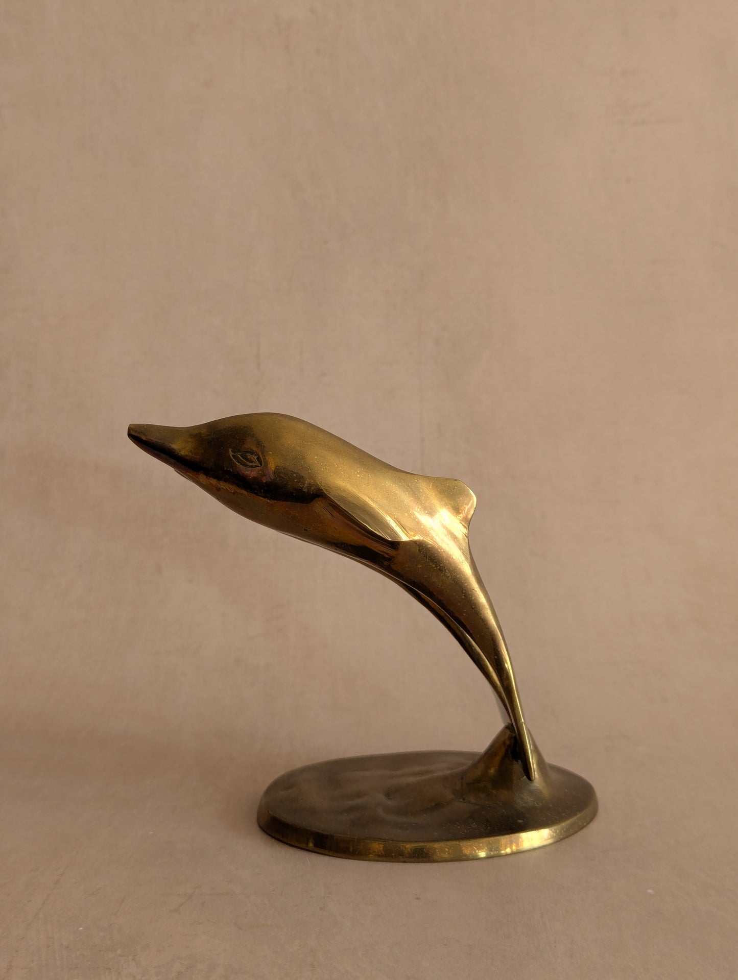 Solid Brass Double Jumping Dolphins Figurine