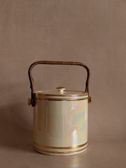 Antique Devon Ware Fieldings Ceramic Lustre Biscuit Barrel