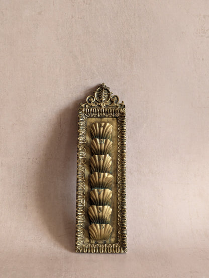 Antique French Brass Hanging Weekly Organizer, Semainier, Porte Cartes