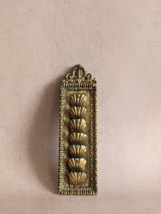 Antique French Brass Hanging Weekly Organizer, Semainier, Porte Cartes