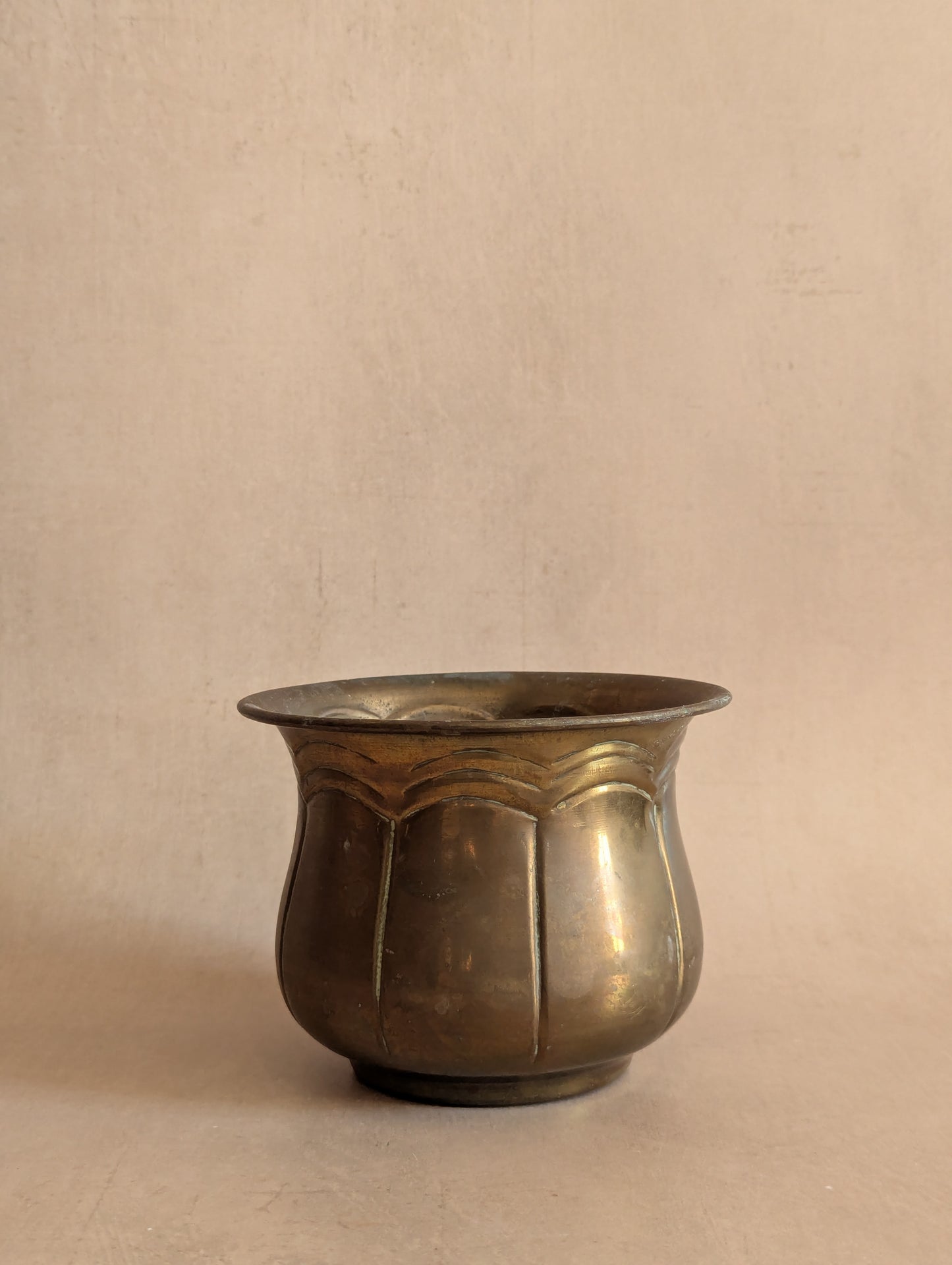 Antique Small Art Deco Brass Tulip Shaped Planter