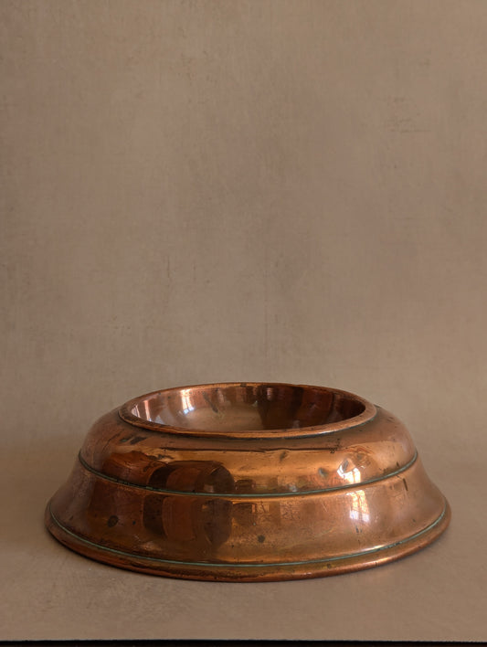 Antique Victorian Arts & Crafts Copper Dog Feeding Bowl