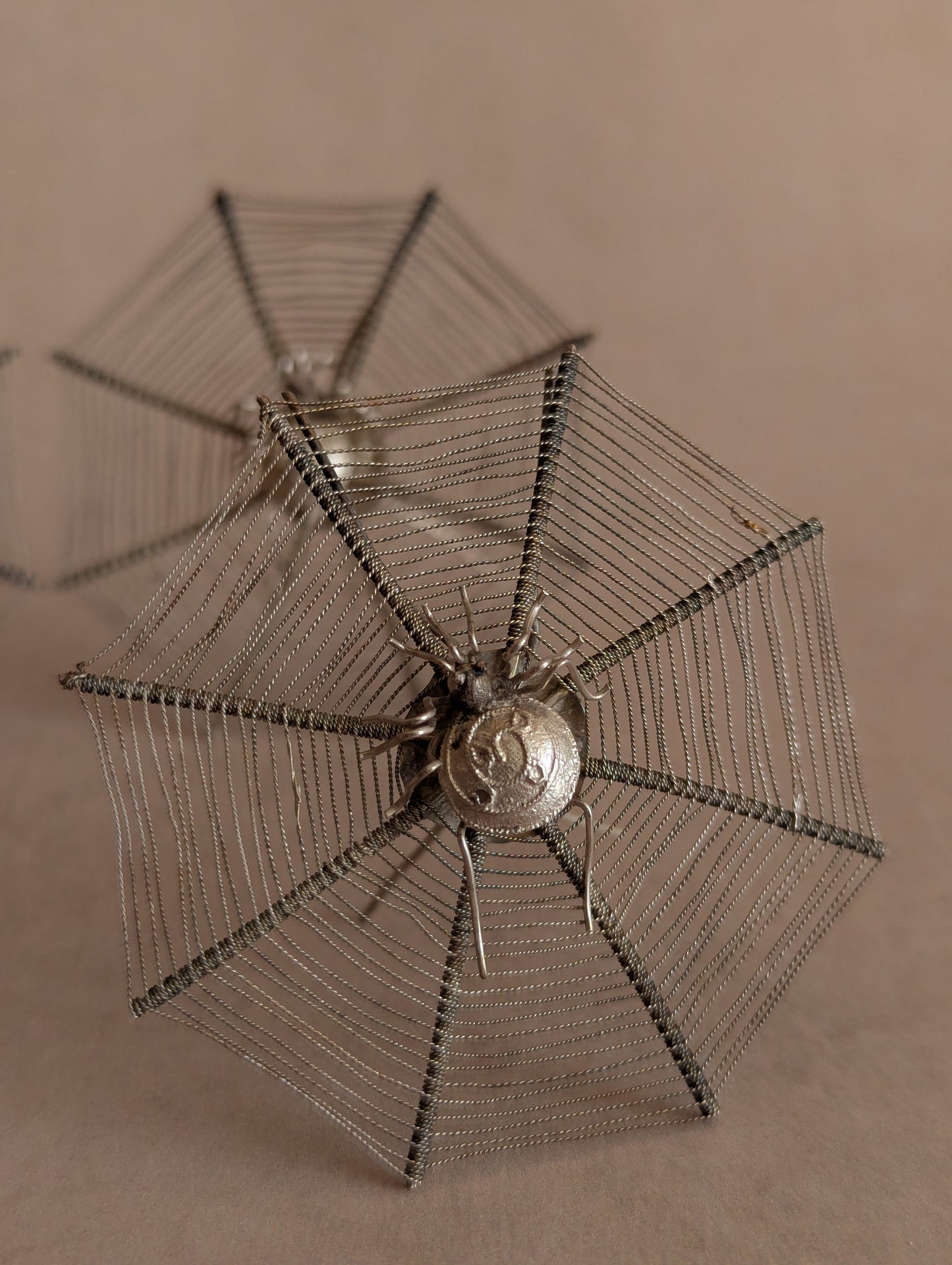 Antique Victorian Spiderweb Place Card Menu Holders, Set of Four