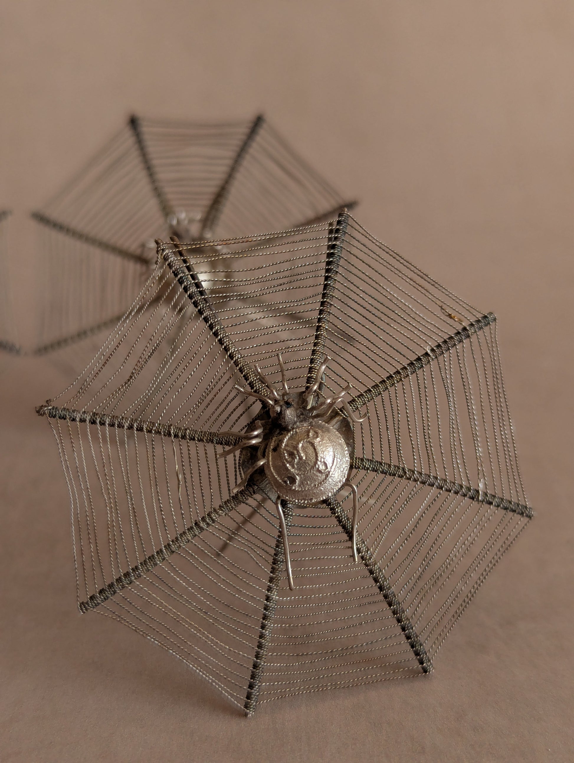 Antique Victorian Spiderweb Place Card Menu Holders, Set of Four