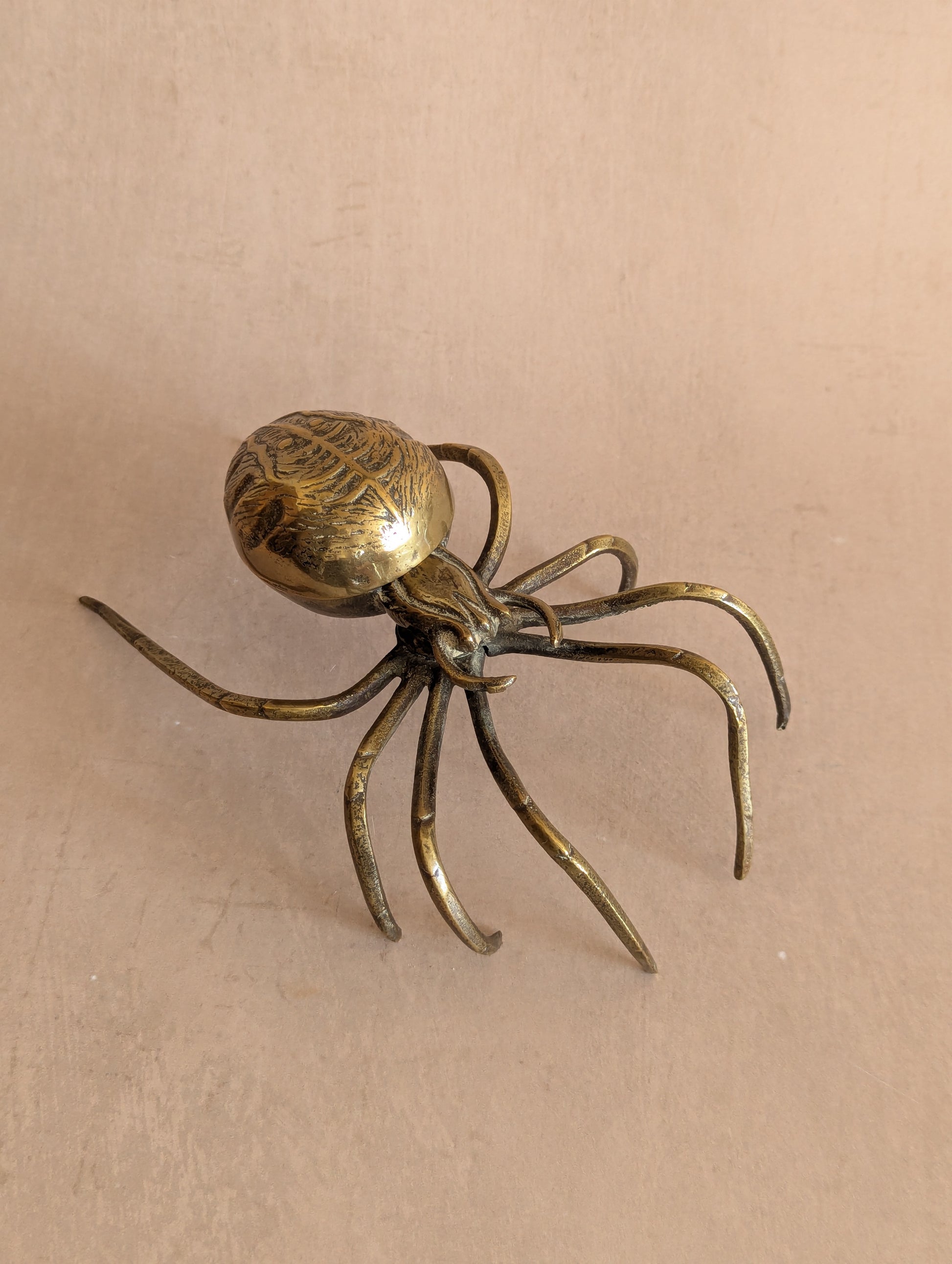 Large Antique Victorian Gothic Brass Spider Trinket Box Ashtray