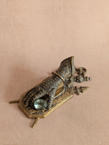 Medieval Knight Gauntlet Brass Desk Clip, Fantasy Gift or Movie Prop