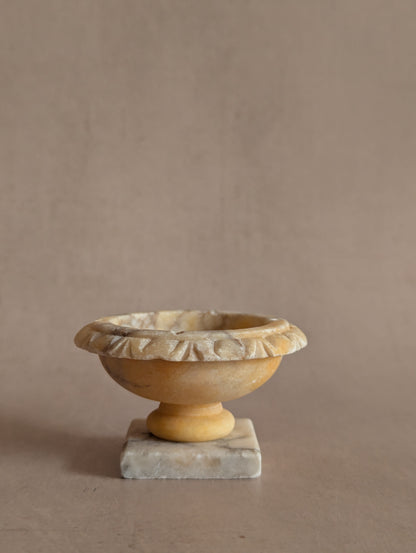 Miniature Italian 19th Century Antique Alabaster Tazza Urn