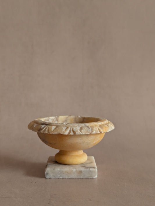 Miniature Italian 19th Century Antique Alabaster Tazza Urn