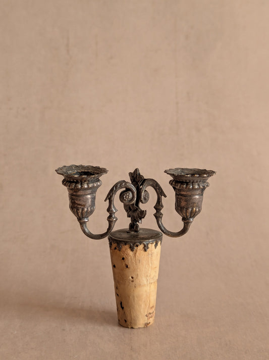 Pewter Wine Cork Candelabra Bottle Stopper