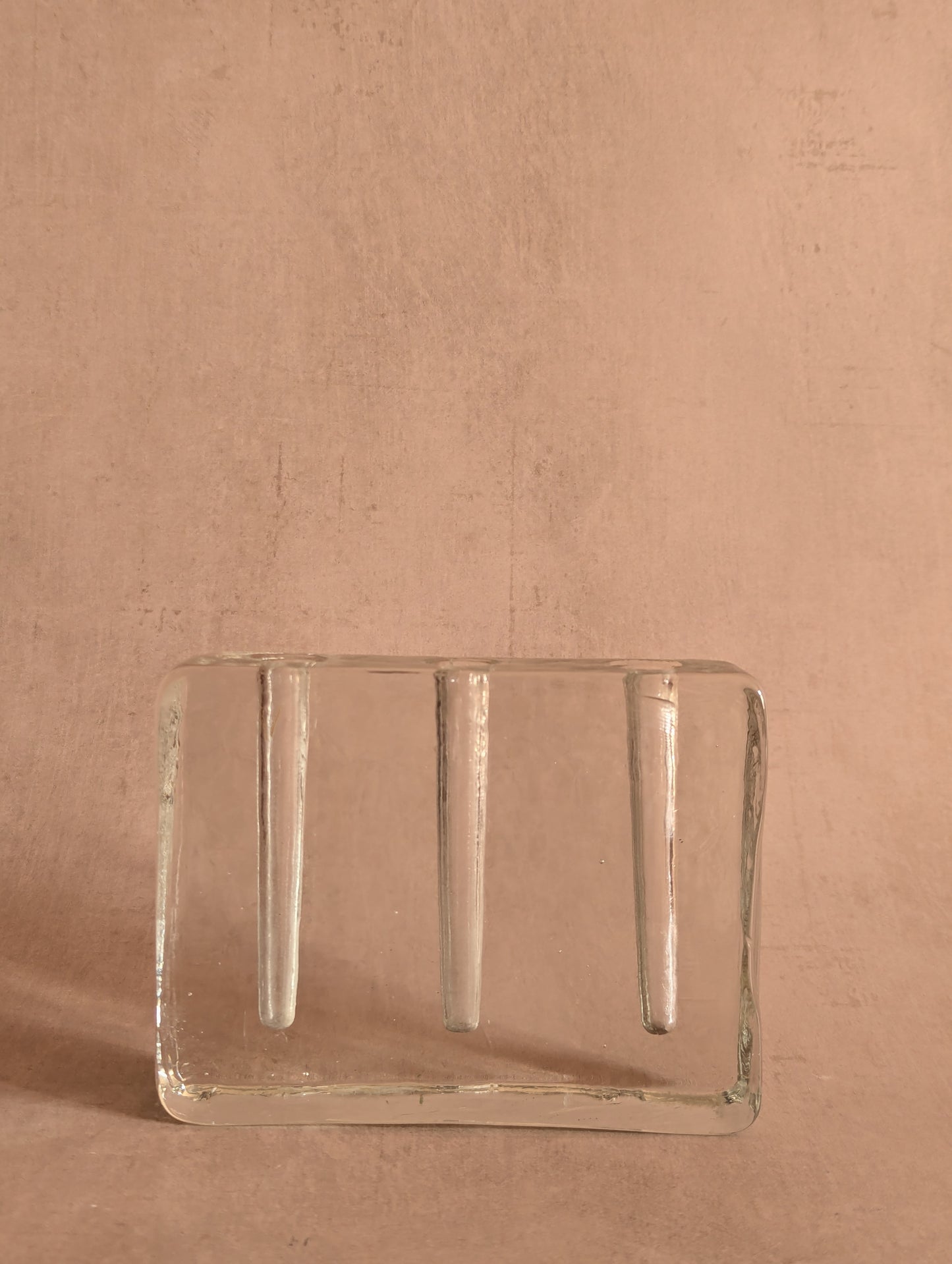 Vintage Mid-Century Brutalist Glass Solifleur Bud Vase