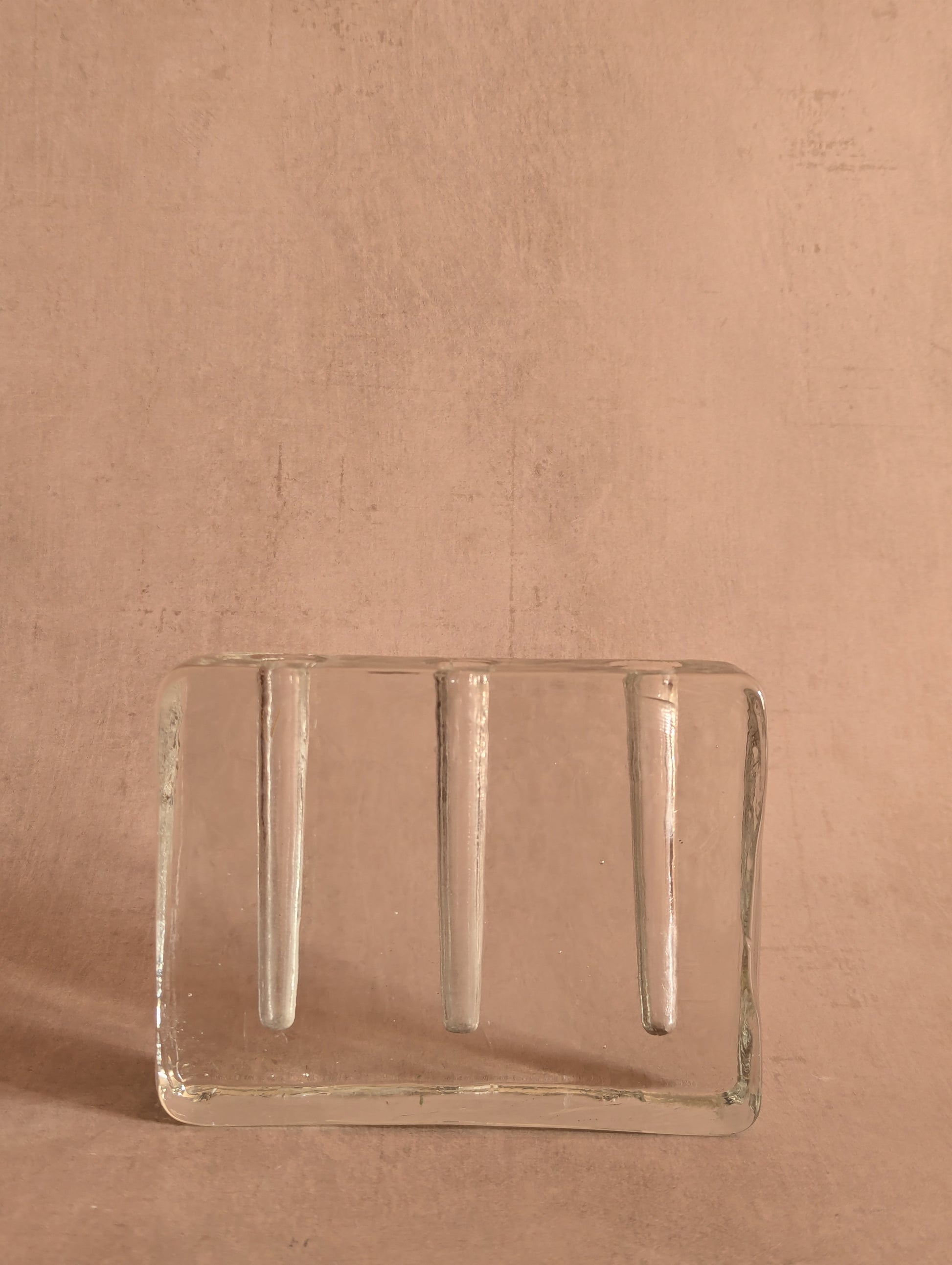 Vintage Mid-Century Brutalist Glass Solifleur Bud Vase