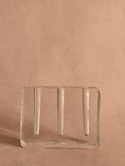 Vintage Mid-Century Brutalist Glass Solifleur Bud Vase